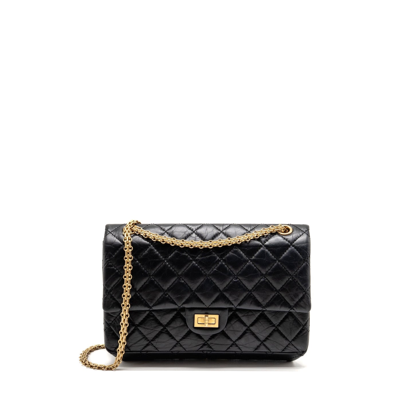 Chanel 2.55 Reissue Flap Aged Calfskin GHW Black Shoulder Bag 10