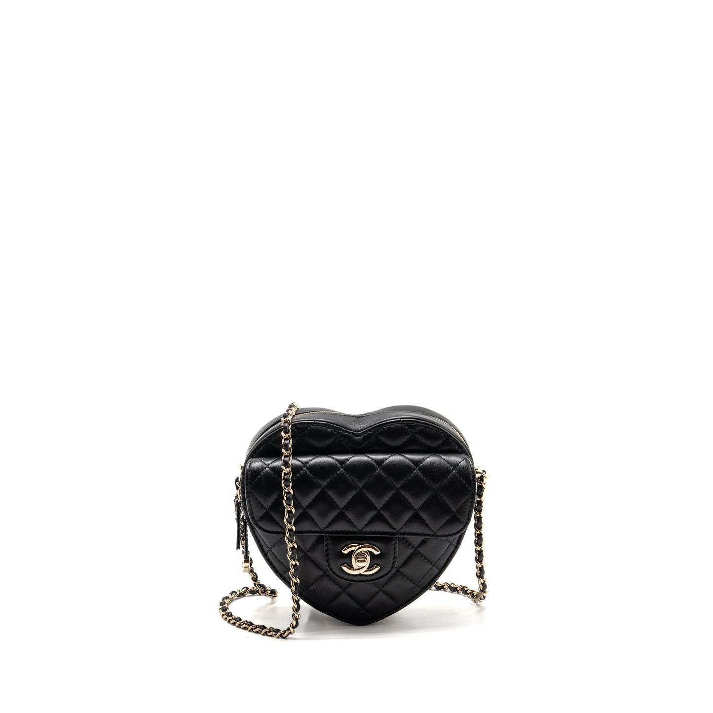 Chanel 22s Heart Lambskin LGHW Microchip Black Handbag Lghw Microchip