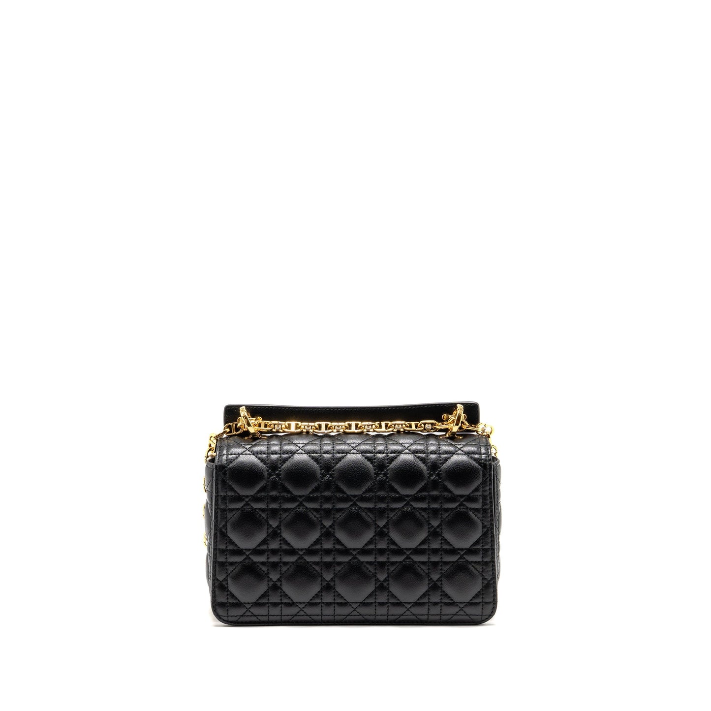 Dior Jolie Top Handle Purse Cannage Calfskin Handbag Black Small Travel Bag