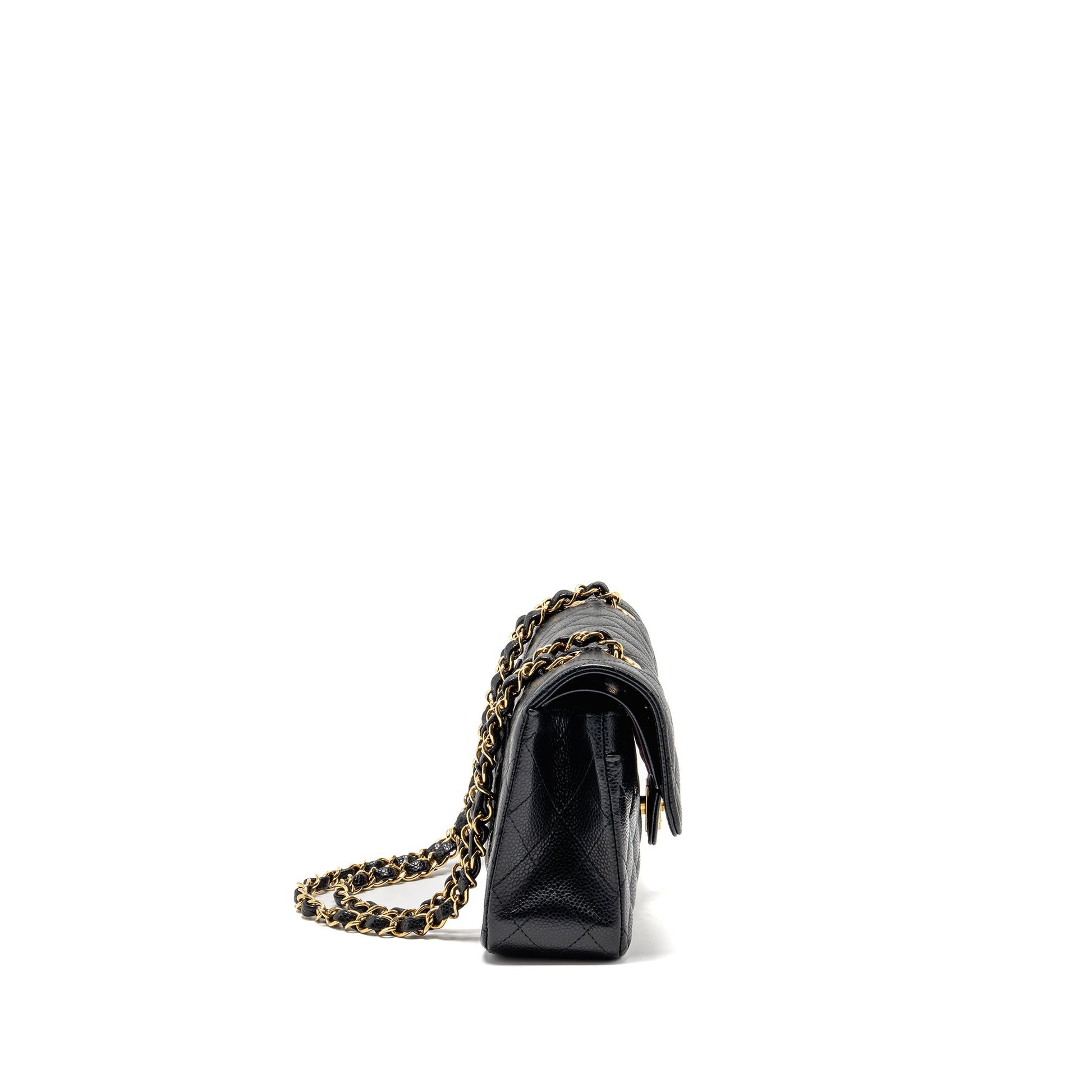 Chanel Classic double flap caviar GHW microchip Black Small Handbag Ghw Microchip