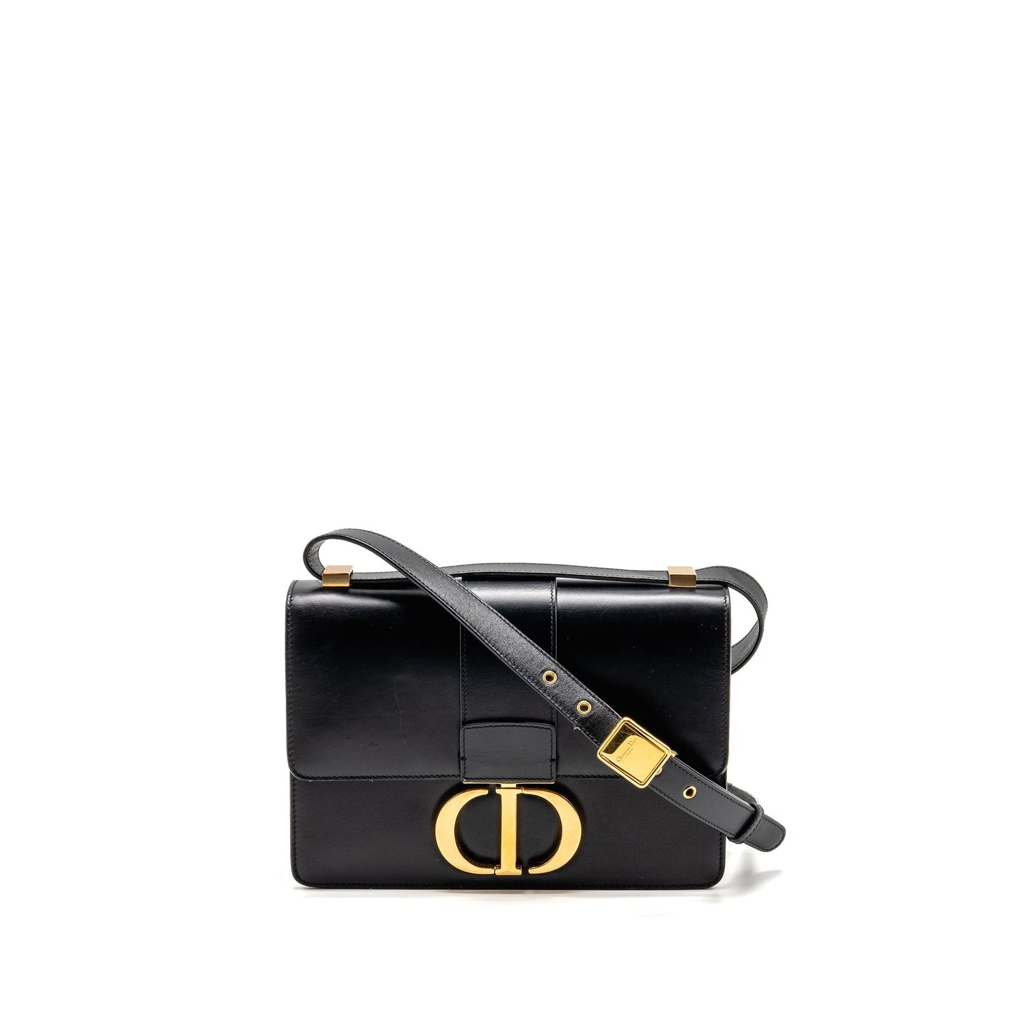 Dior Montaigne Purse Calfskin Handbag Black Medium Travel Bag