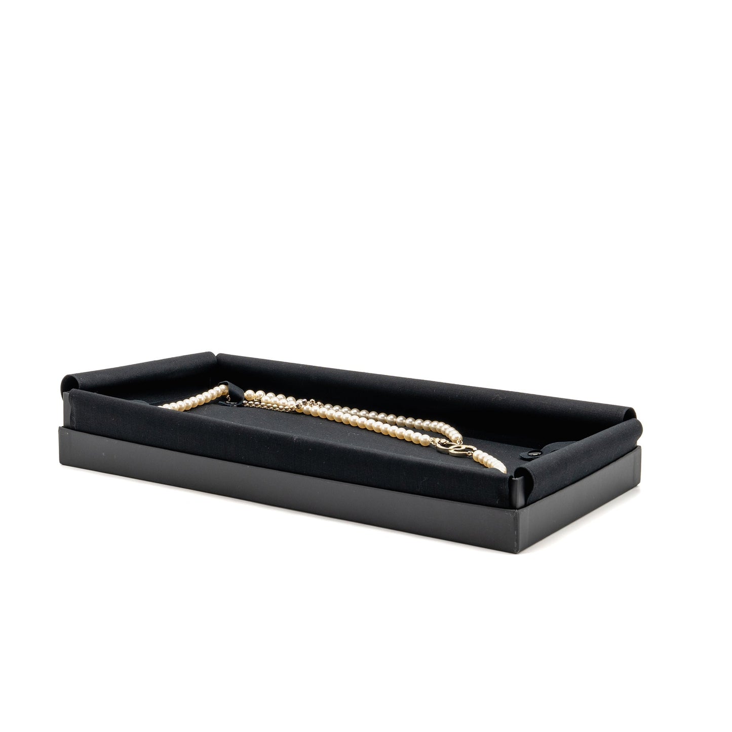 Chanel CC Pearl Crystal Drop Belt Light Black White Gold