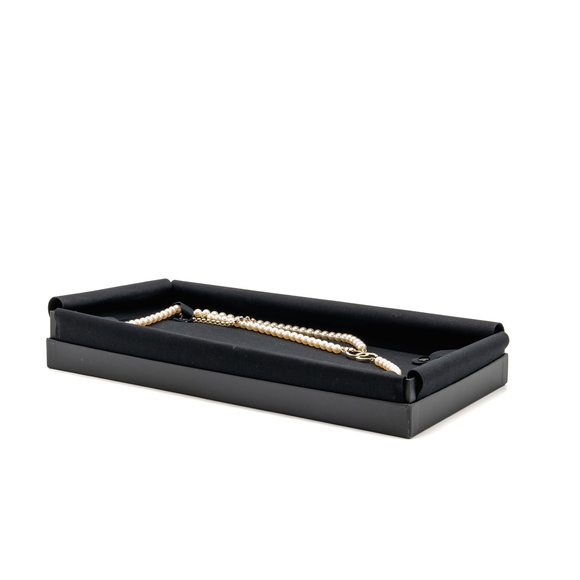 Chanel CC Pearl Crystal Drop Belt Light Black White Gold