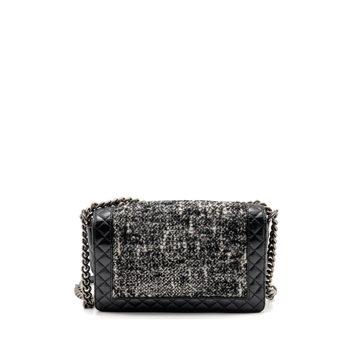 Chanel Multi Boy Calfskin Tweed SHW Black Handbag Black 1