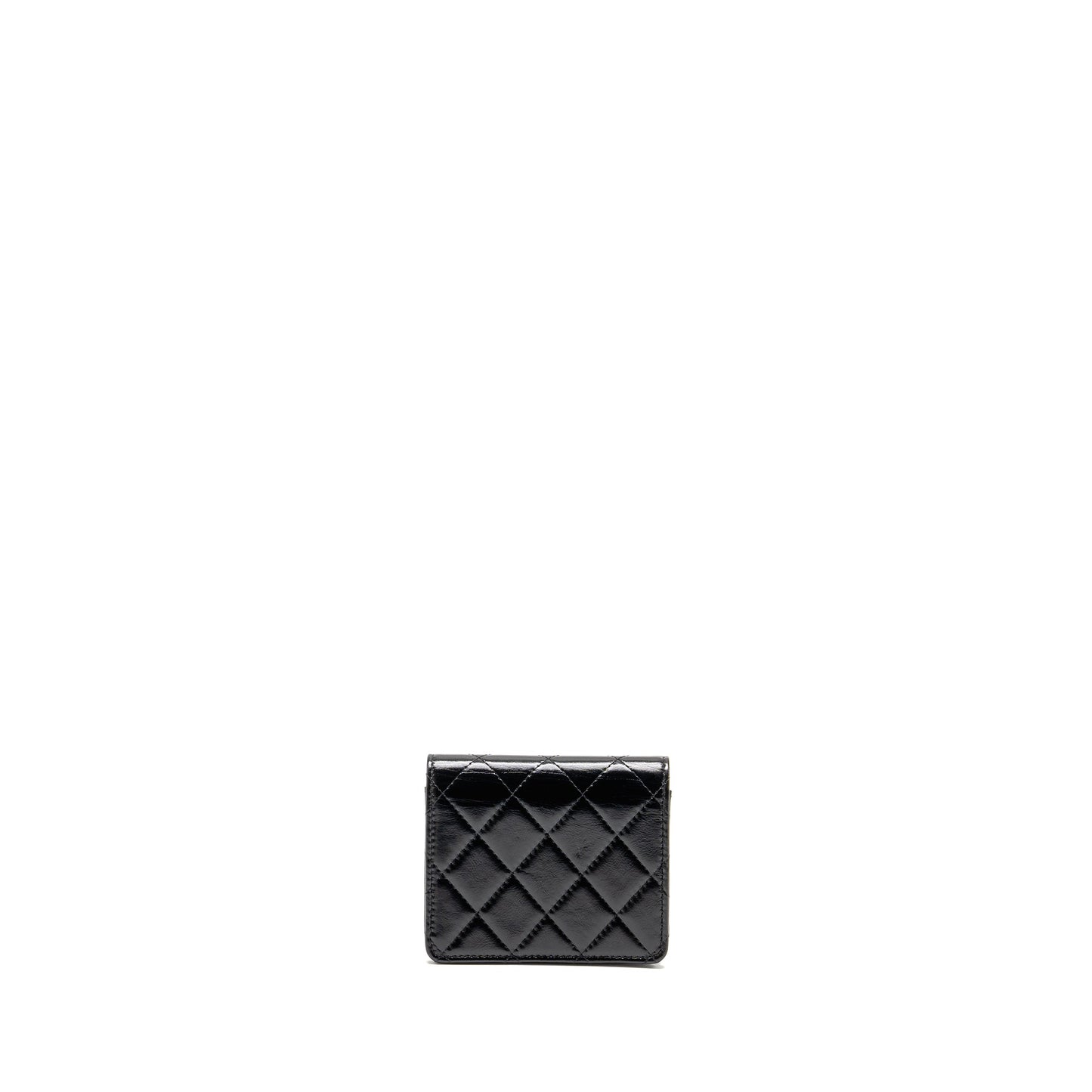 Chanel 31 Flap O-Card Holder Shiny Calfskin Black Wallet Case