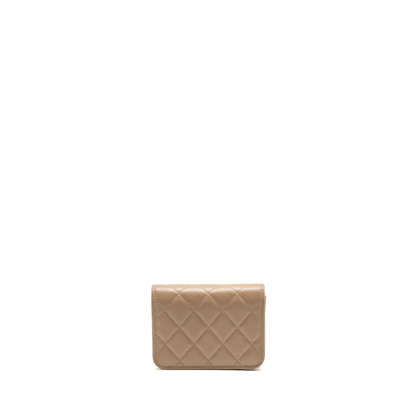 Chanel flap caviar dark LGHW microchip Beige Clutch Bag