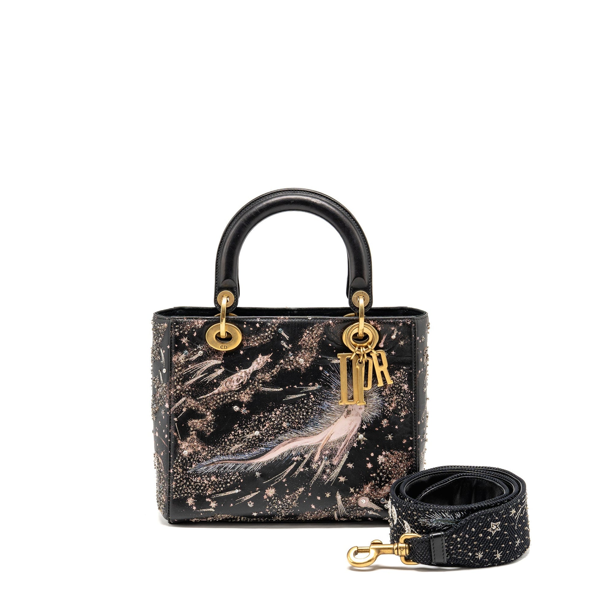 Dior Lady I Feel Limited Edition Embellished Lambskin Blue Medium Travel Bag