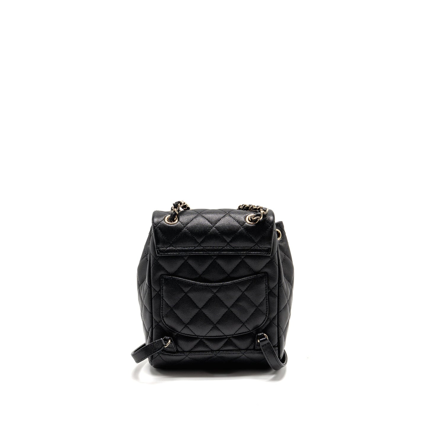 Chanel Quilted Backpack Caviar LGHW Microchip Black