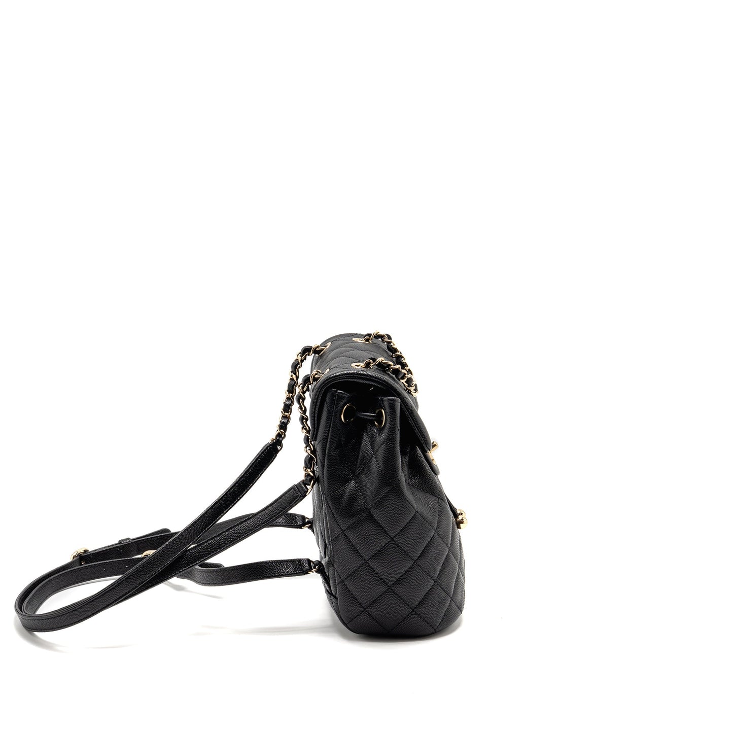 Chanel Quilted Backpack Caviar LGHW Microchip Black