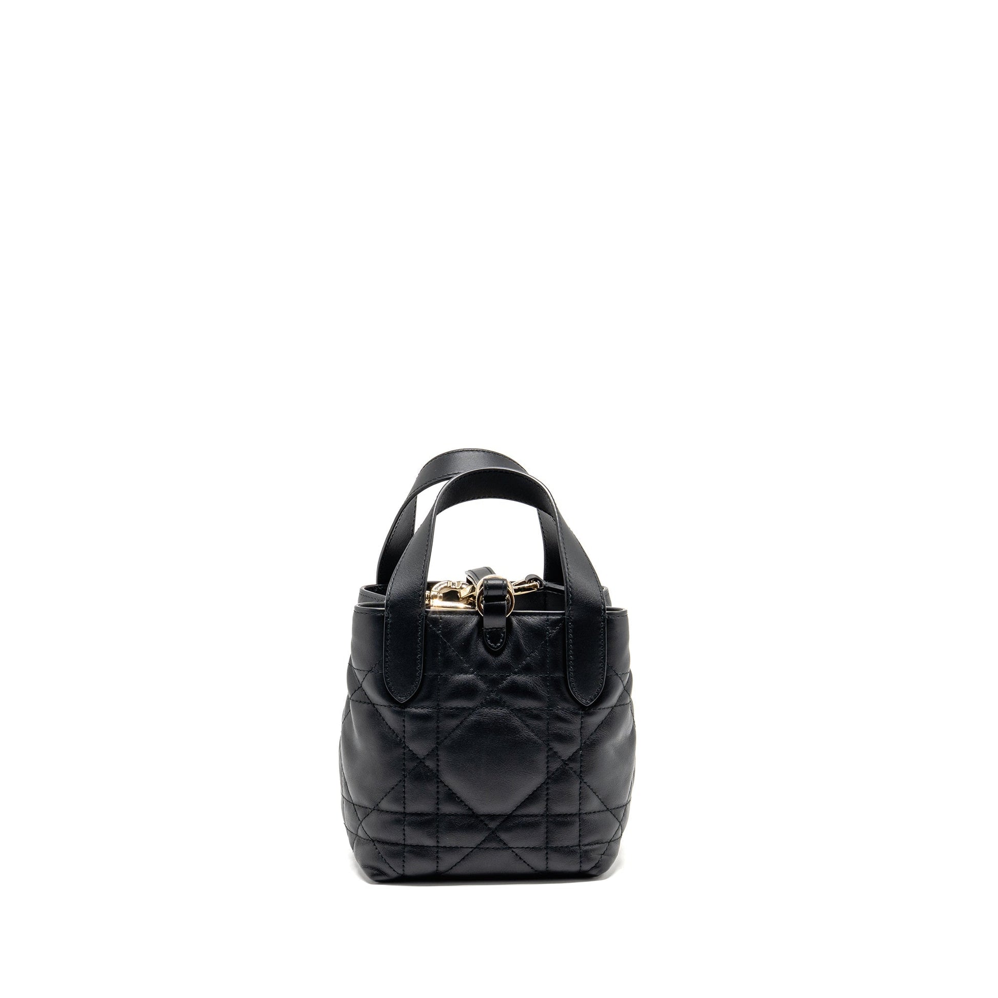 Dior Toujours Vertical Nano Tote Purse Calfskin Handbag Black Tote Bag