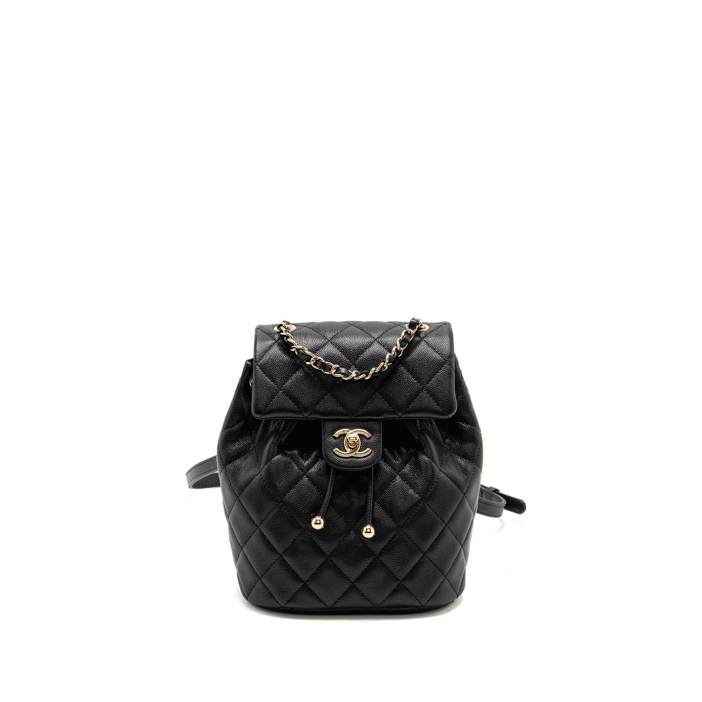 Chanel Quilted Backpack Caviar LGHW Microchip Black