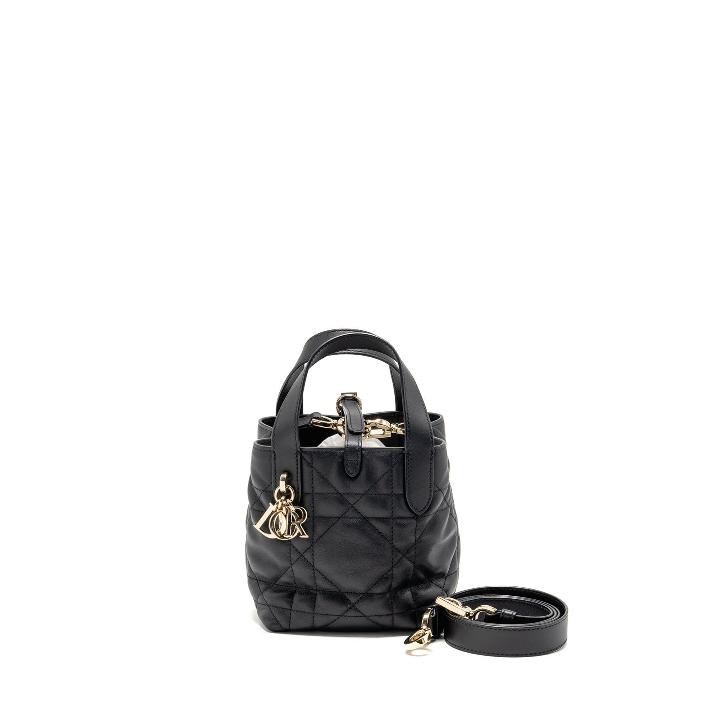 Dior Toujours Vertical Nano Tote Purse Calfskin Handbag Black Tote Bag