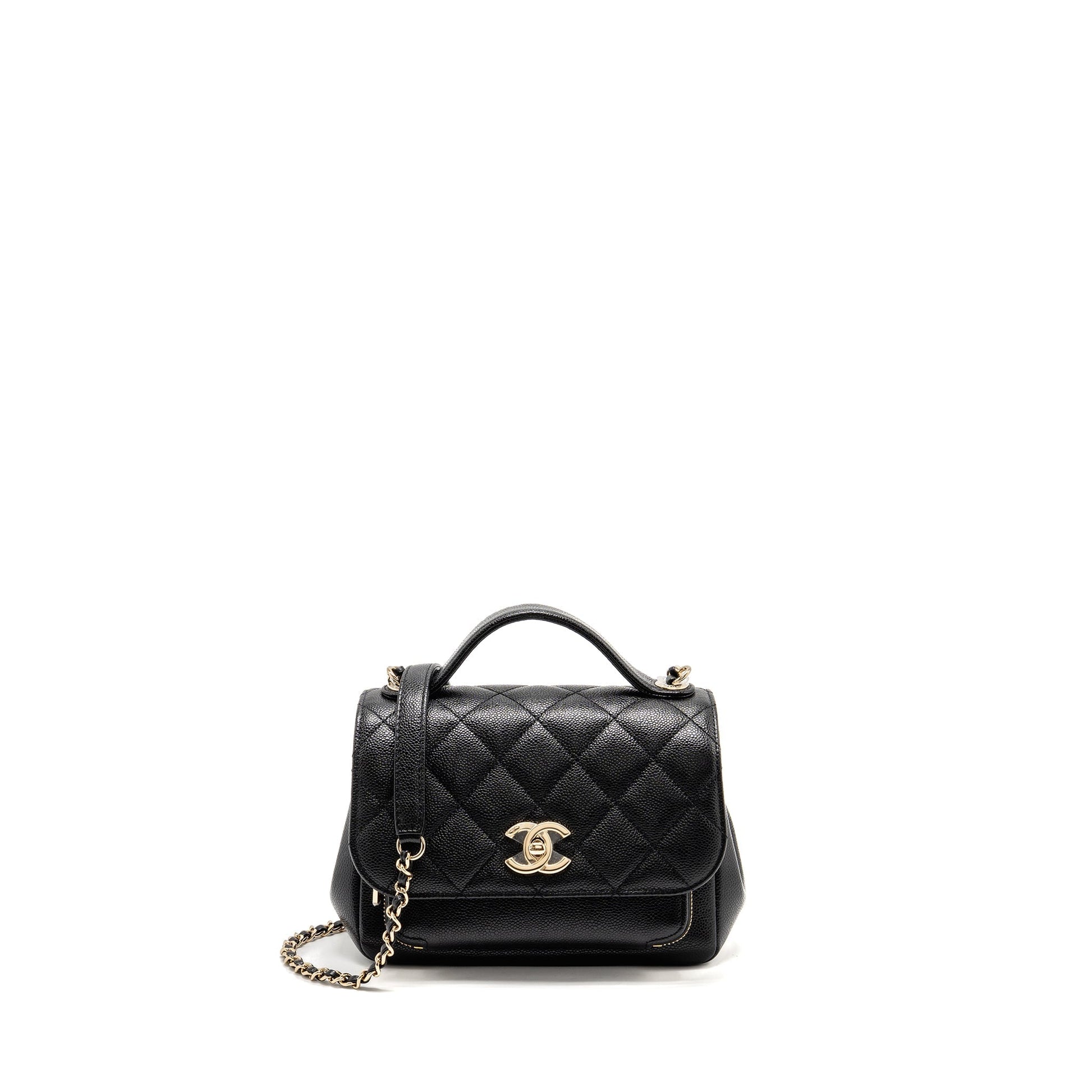 Chanel Business Affinity Caviar LGHW Microchip Black Small Handbag Microchip 4