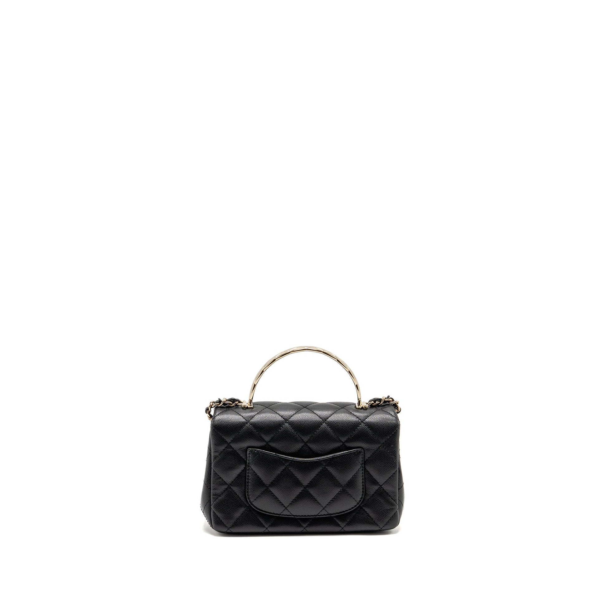 Chanel 25S Coco Crush Handle Caviar LGHW Black Mini Bag