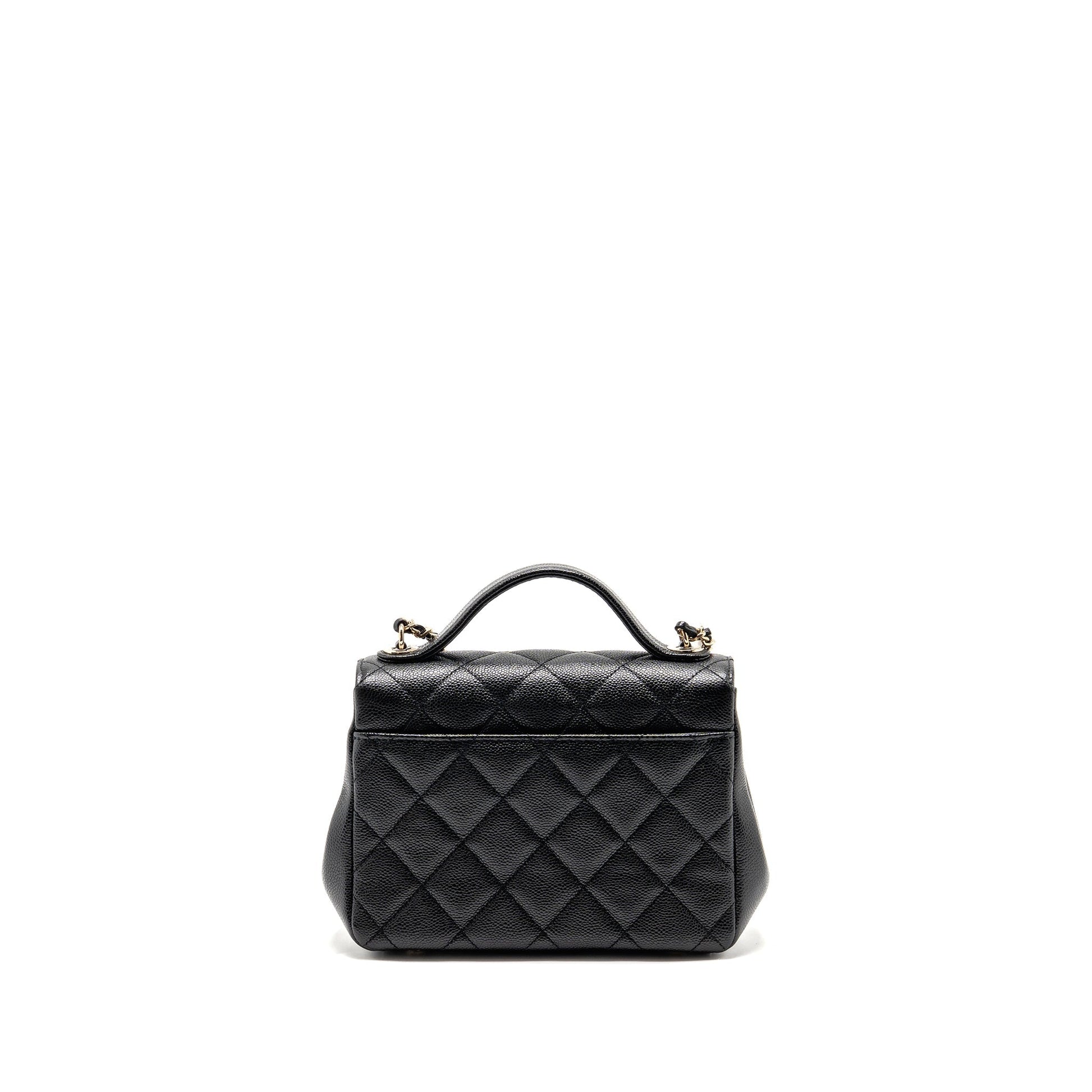 Chanel Business Affinity Caviar LGHW Microchip Black Small Handbag Microchip 4
