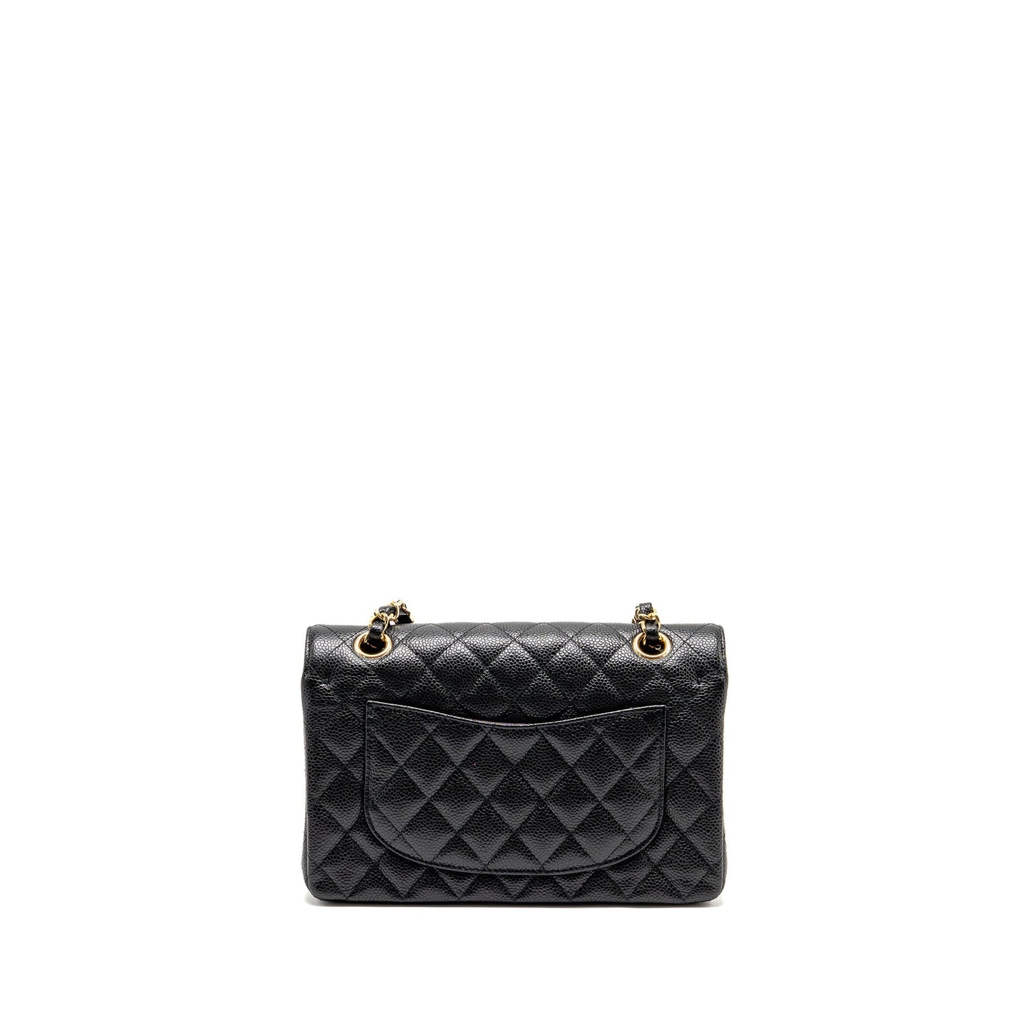 Chanel Classic Double Flap Caviar GHW Microchip Black Small Shoulder Bag Microchip 12