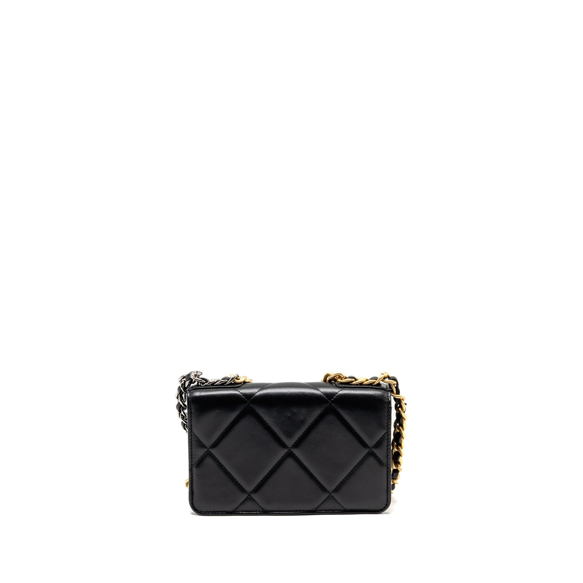 Chanel 19 On Lambskin Hardware Multicolour Black Wallet Case Hardware 1