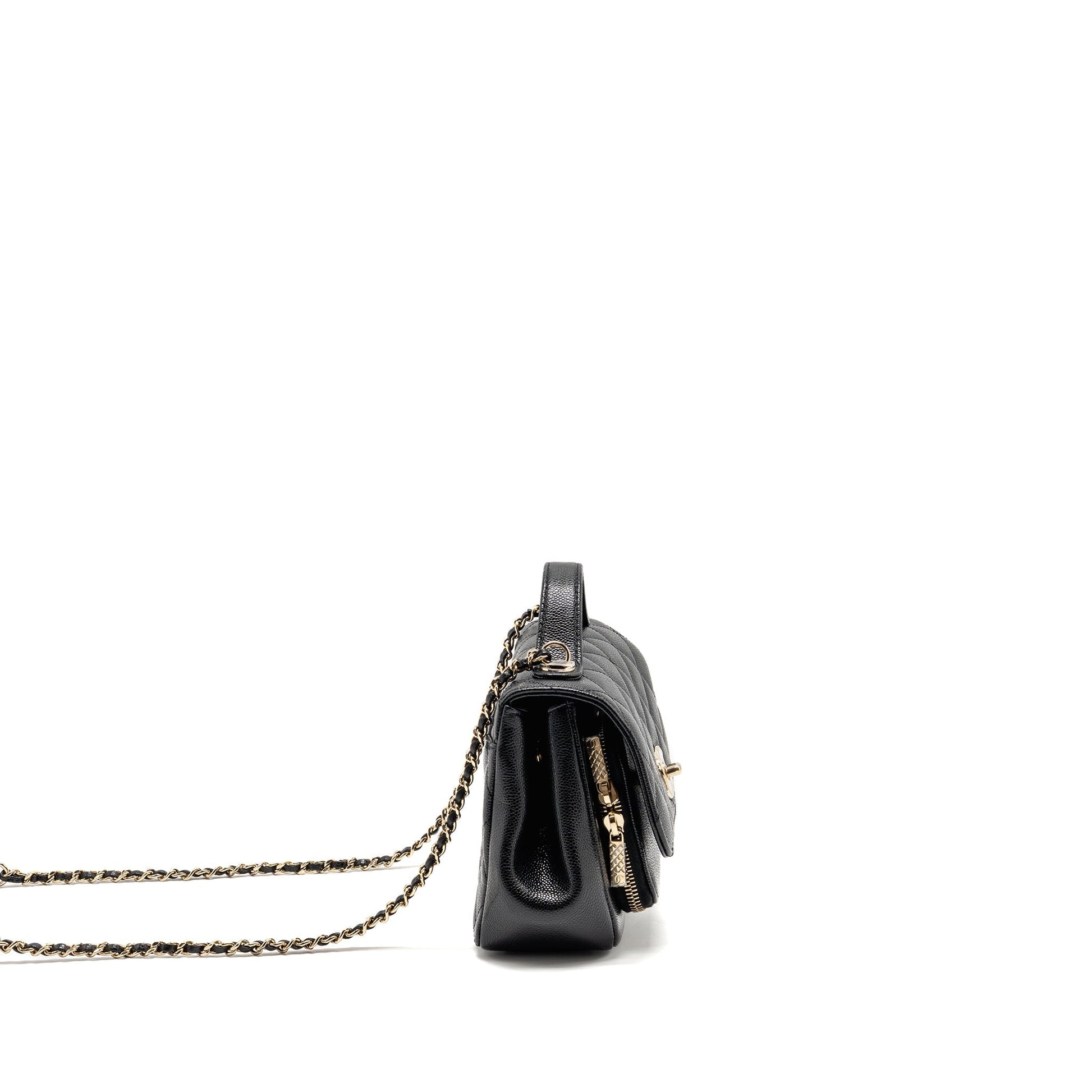 Chanel Business Affinity Caviar LGHW Microchip Black Small Handbag Microchip 4