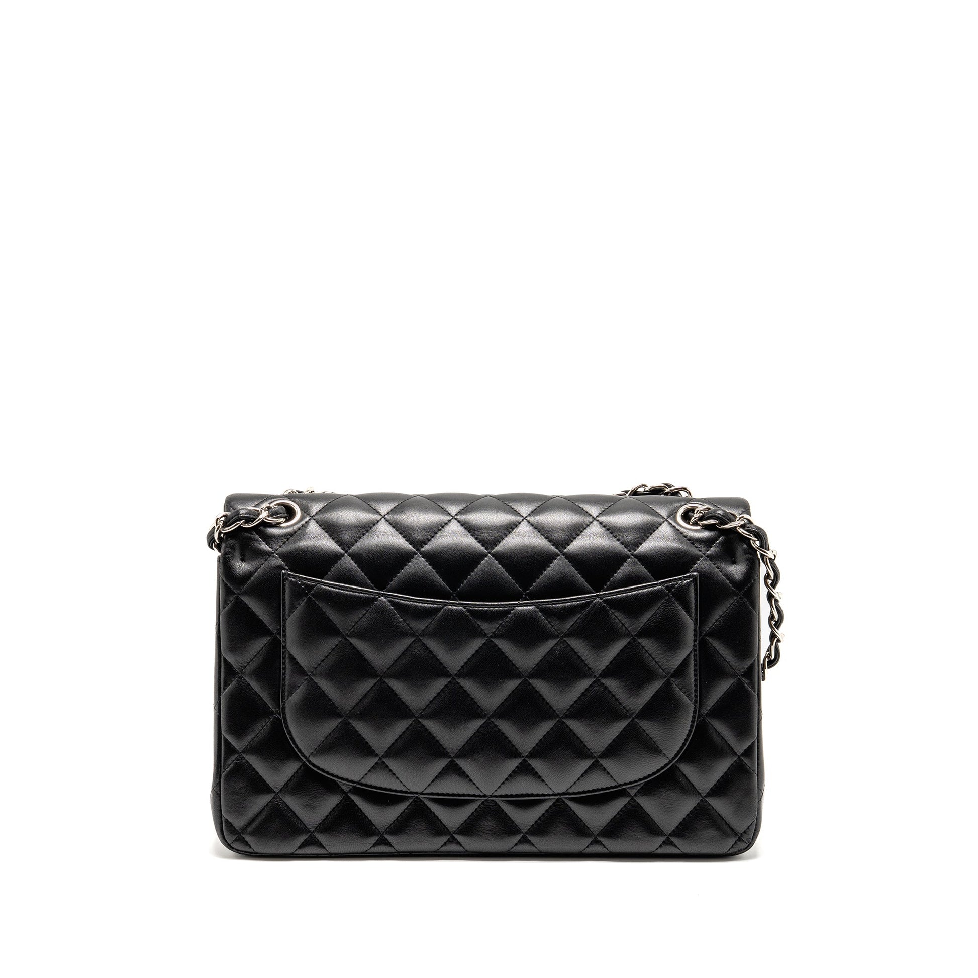 Chanel Jumbo Classic Double Flap Lambskin SHW Black Shoulder Bag