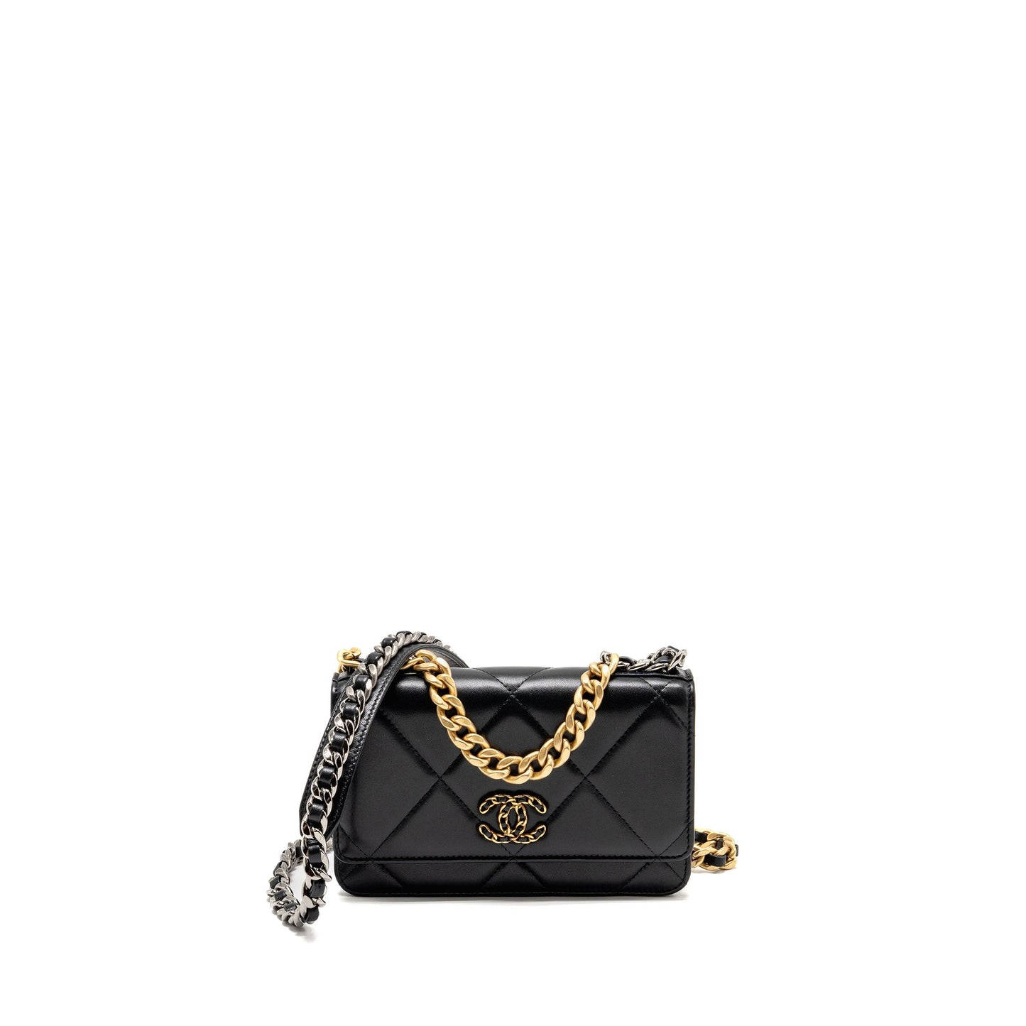 Chanel 19 On Lambskin Hardware Multicolour Black Wallet Case Hardware 1
