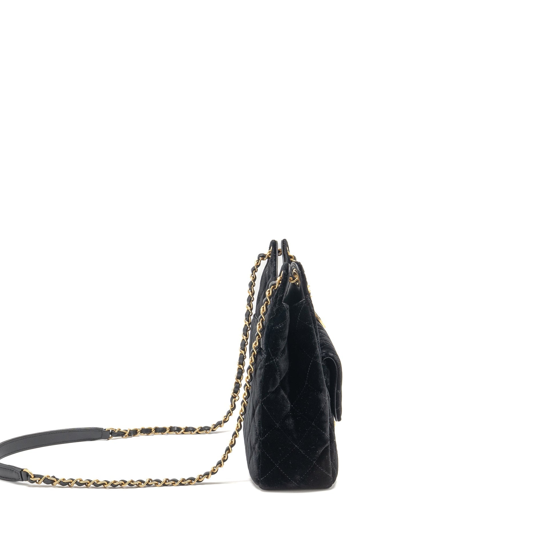 Chanel 23B Hobo Velvet GHW microchip Black Shoulder Bag