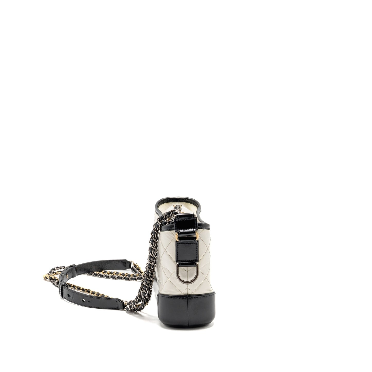 Chanel Gabrielle Hobo Aged Calfskin Hardware Multicolour Black White Small Shoulder Bag Hardware 1