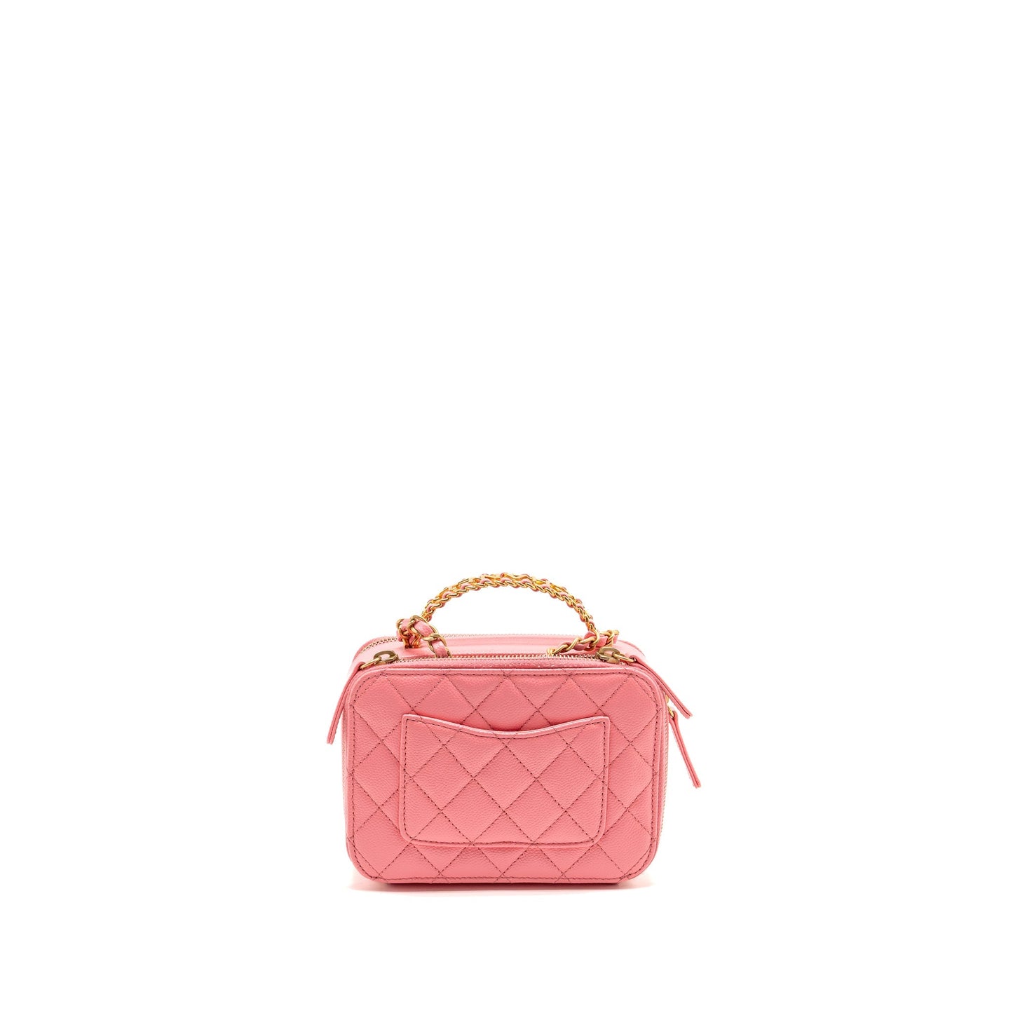 Chanel 22S Letter Top Handle Vanity Caviar Pink Small Handbag Ghw Microchip