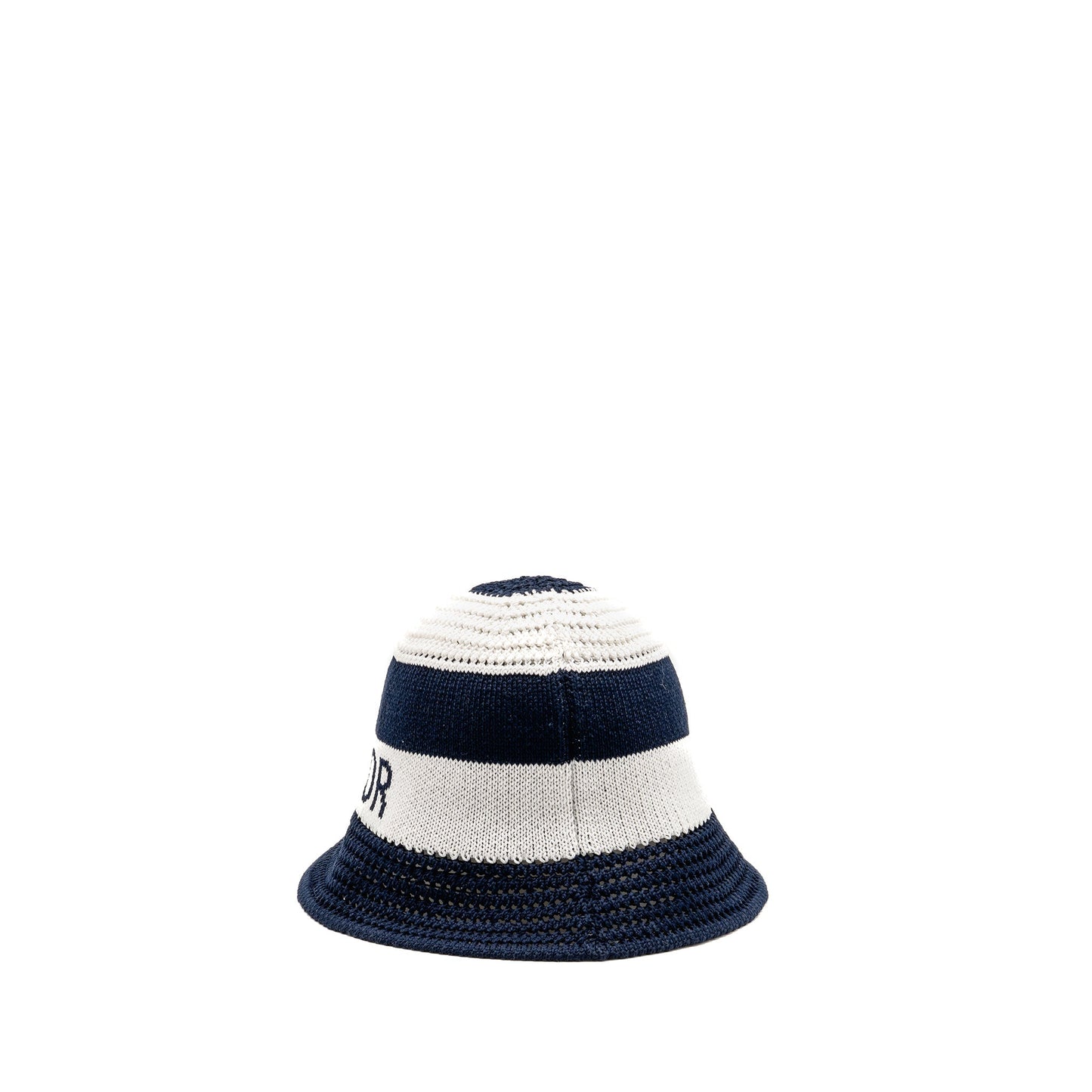 Dior Size S D Tulipe Cloche Cotton Knit White Blue Travel Bag