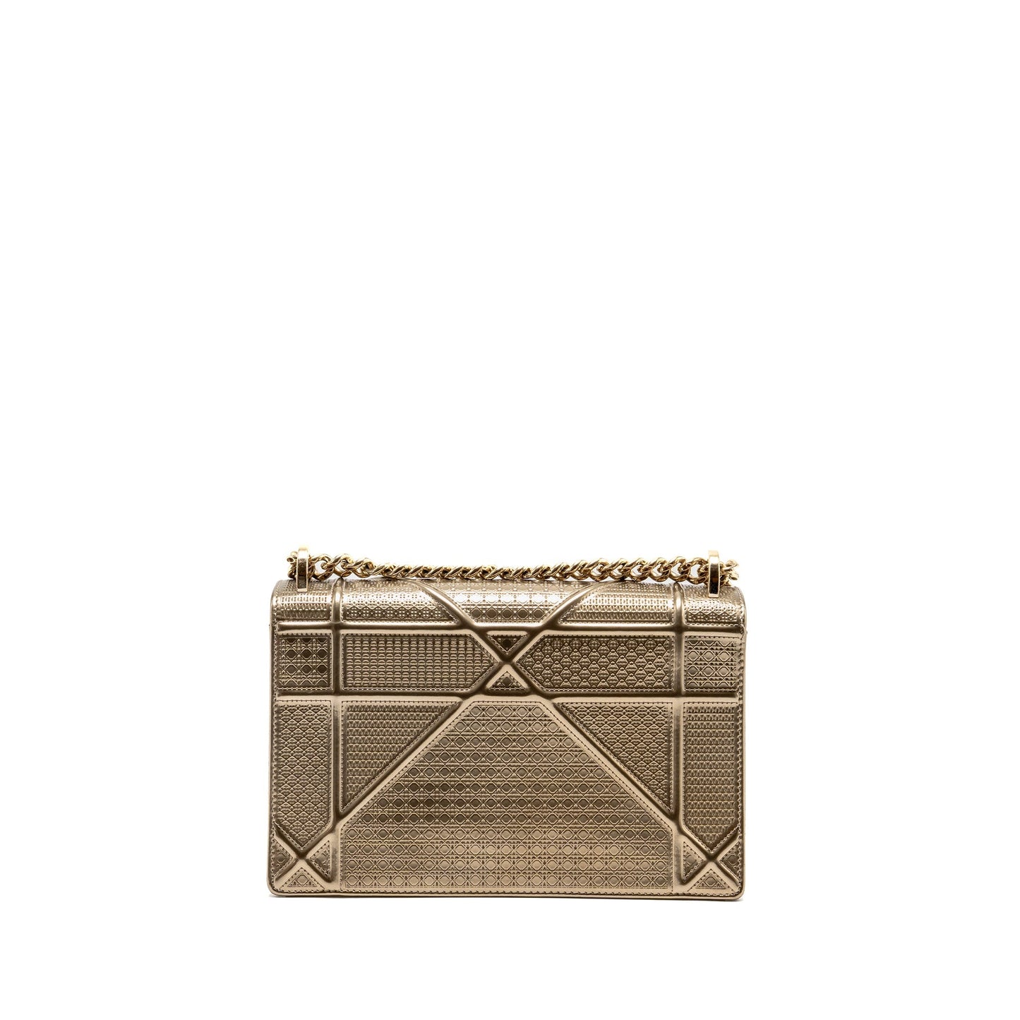 Dior ama Metallic Calfskin Light With Handbag Gold Medium Travel Bag