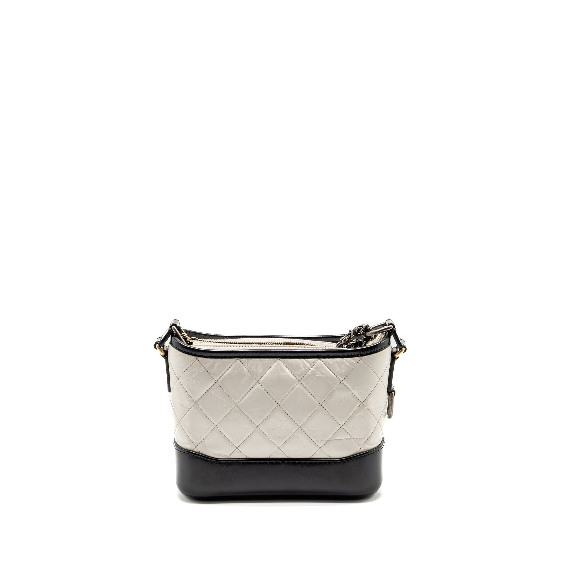 Chanel Gabrielle Hobo Aged Calfskin Hardware Multicolour Black White Small Shoulder Bag Hardware 1