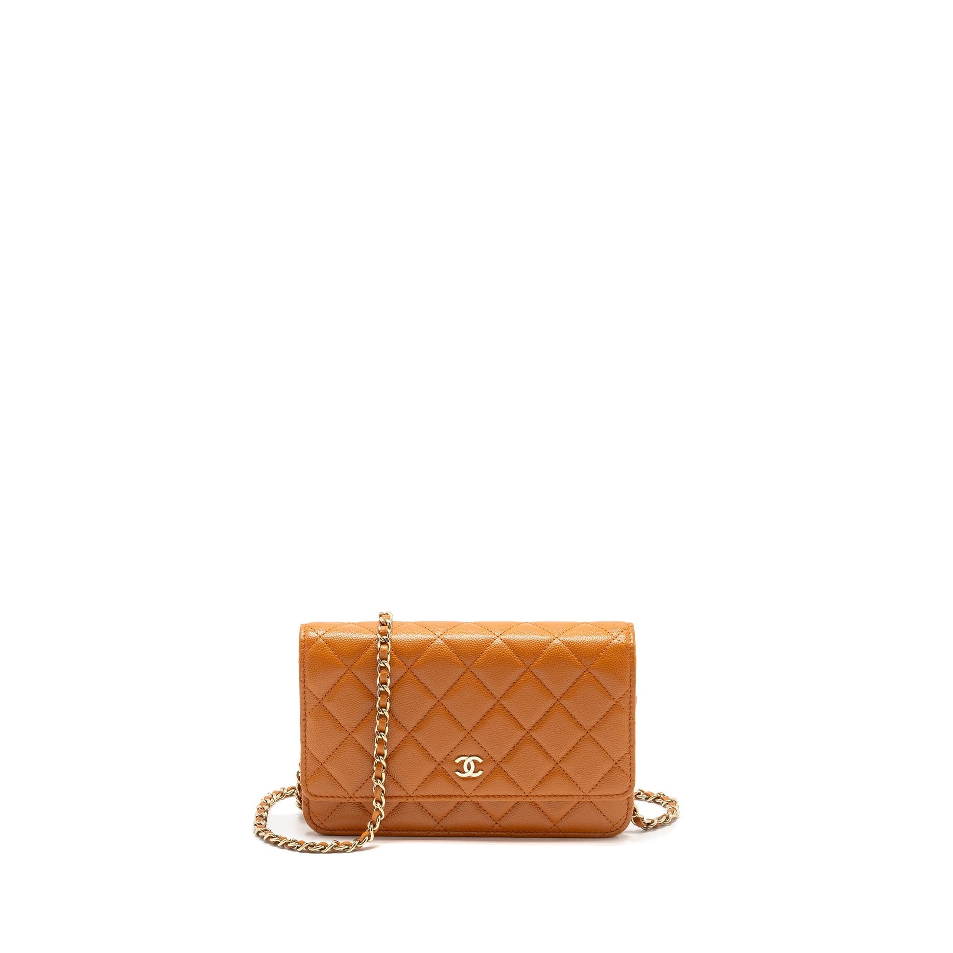 Chanel Classic on Caviar Caramel GHW Microchip Wallet Case