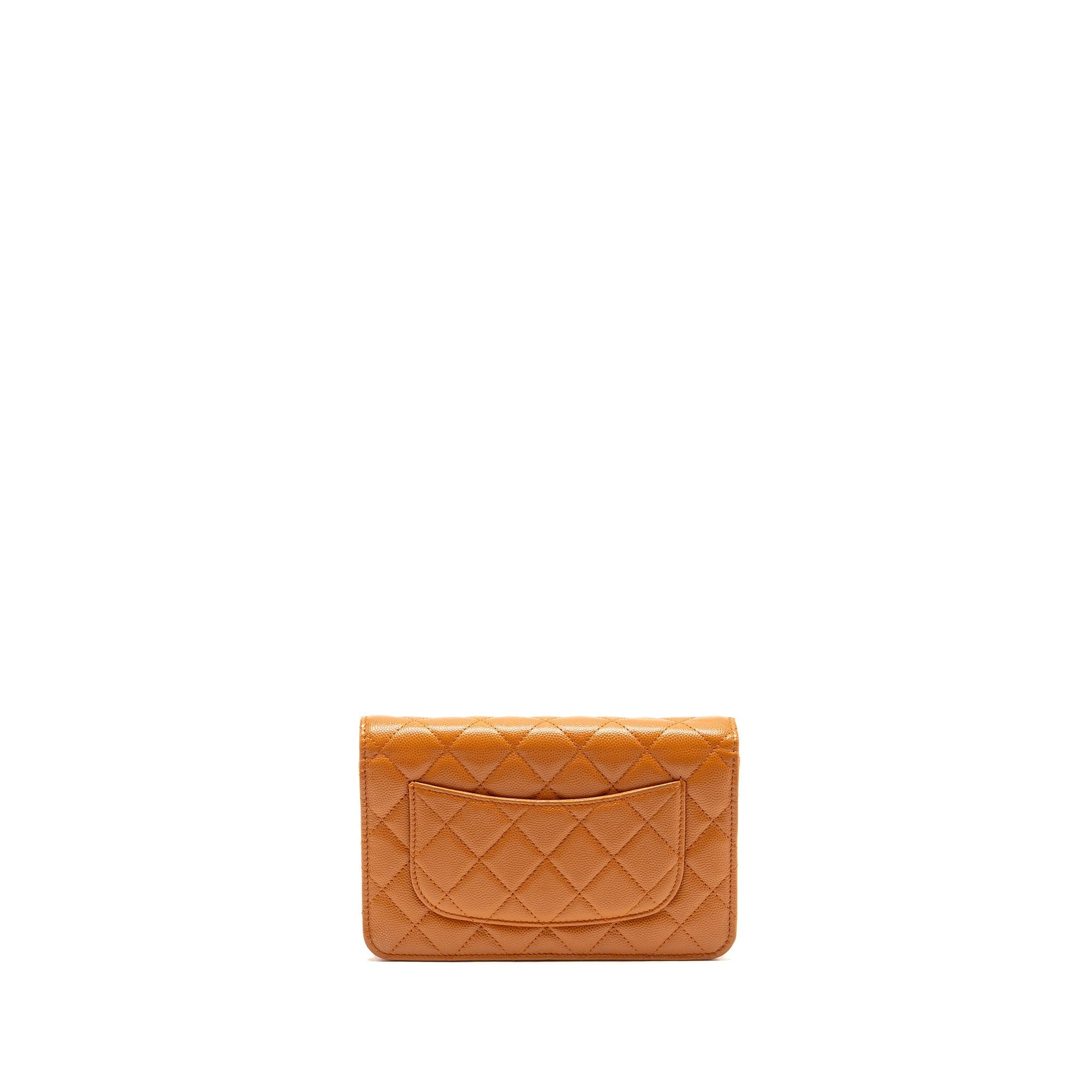 Chanel Classic on Caviar Caramel GHW Microchip Wallet Case