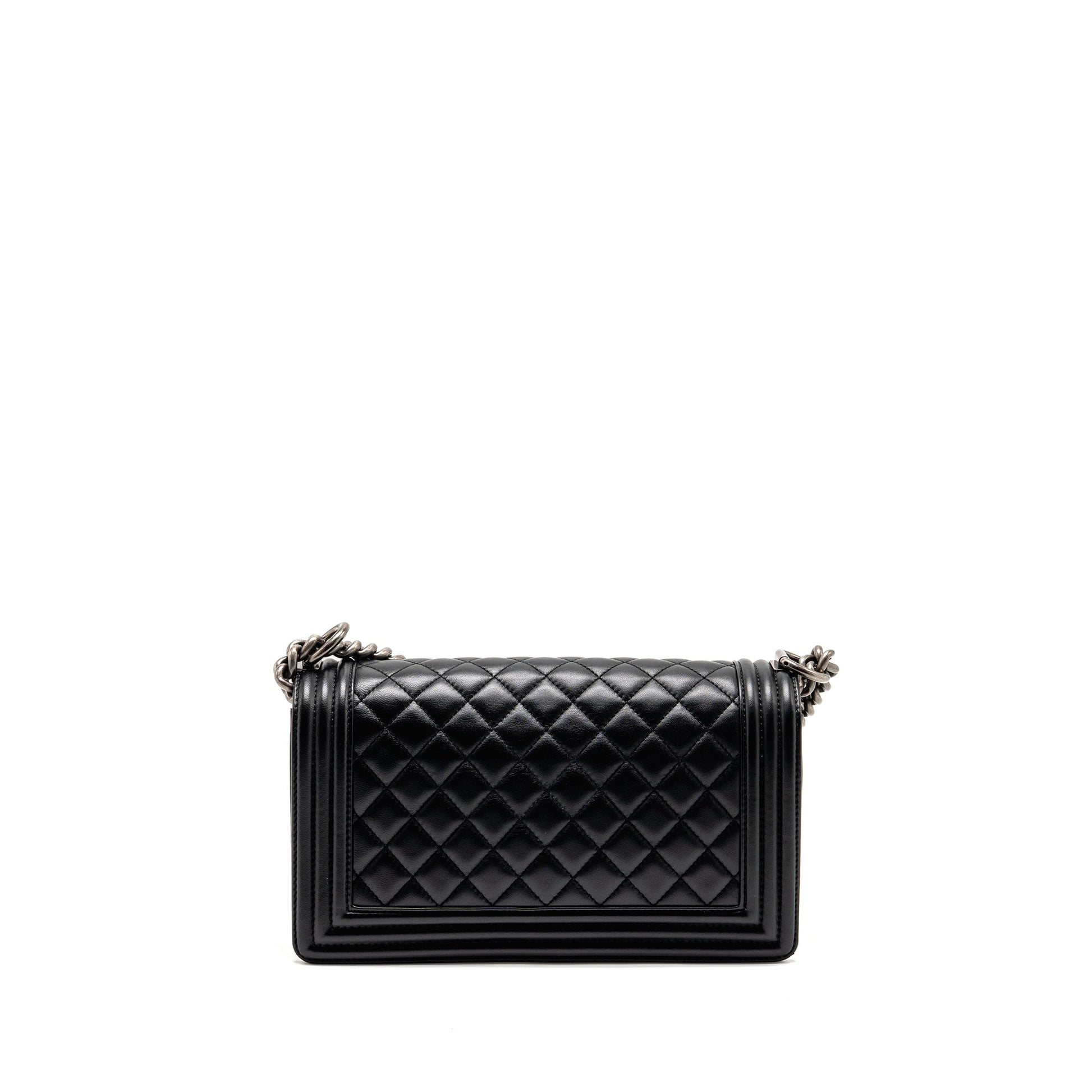 Chanel Boy Lambskin Ruthenium Hardware Black Handbag Hardware 1