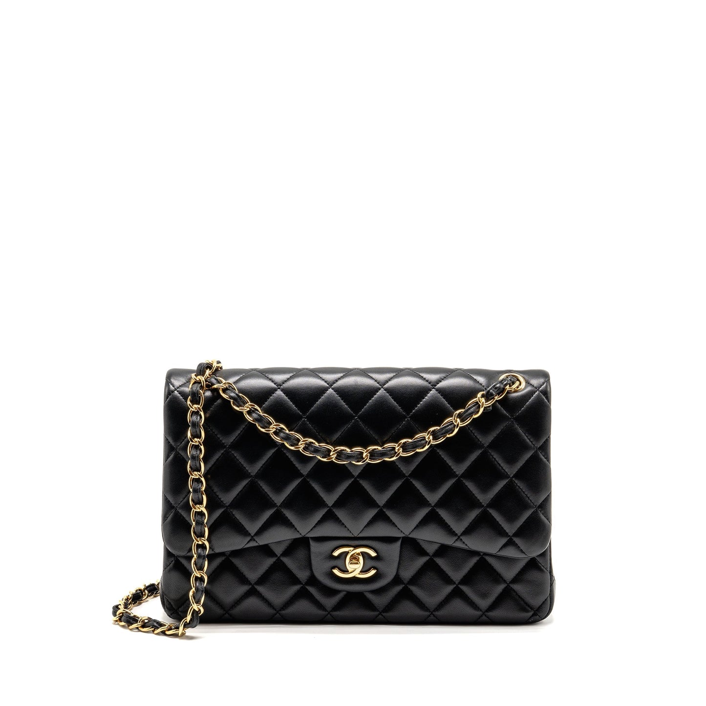 Chanel Jumbo Classic Double Flap Lambskin GHW Black Shoulder Bag Ghw 3