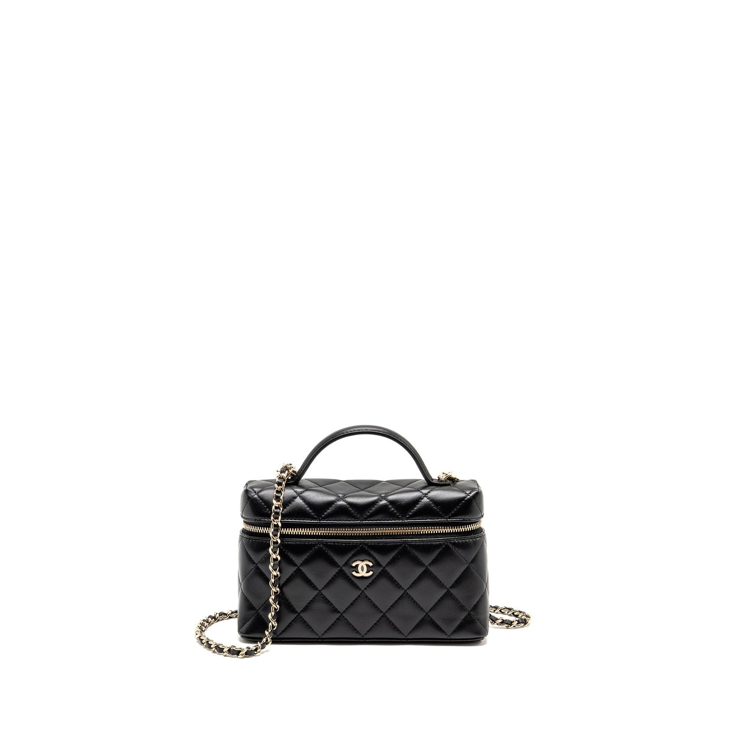 Chanel 25b CC top handle vanity Lambskin Black Handbag