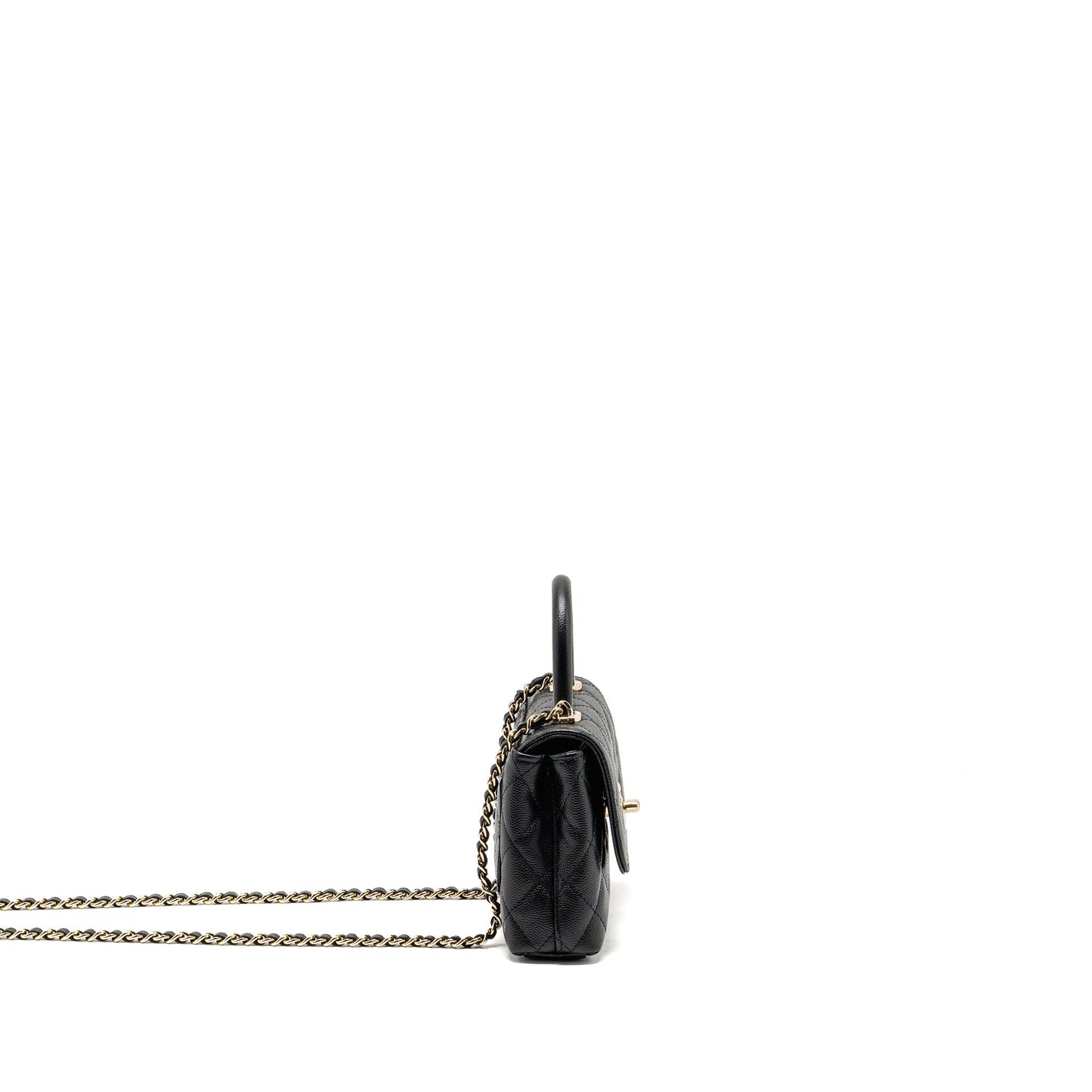 Chanel Coco Handle caviar LGHW Microchip Black Clutch Bag Microchip 2