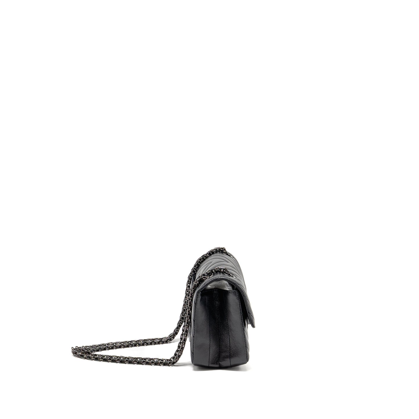 Chanel 2.55 Reissue Flap Chevron Aged Calfskin Black Shoulder Bag