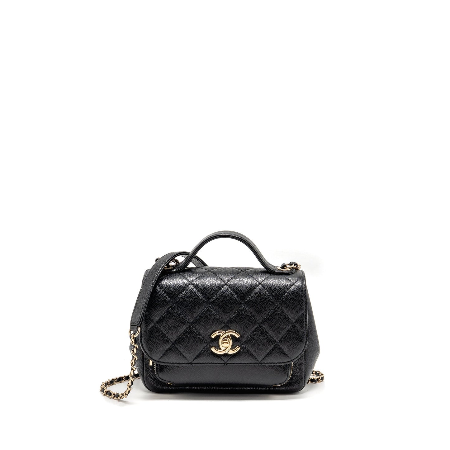Chanel Business Affinity Caviar LGHW Black Small Handbag Lghw 3