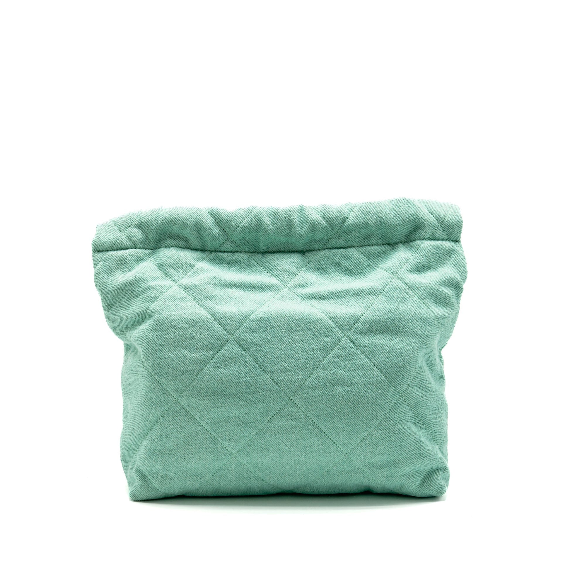 Chanel 22 Washed Denim Aqua GHW Microchip Small Handbag