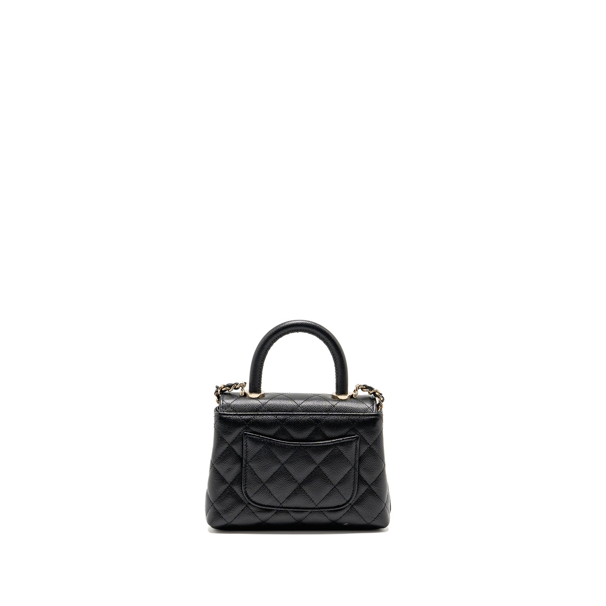 Chanel Coco Handle caviar LGHW Microchip Black Clutch Bag Microchip 2