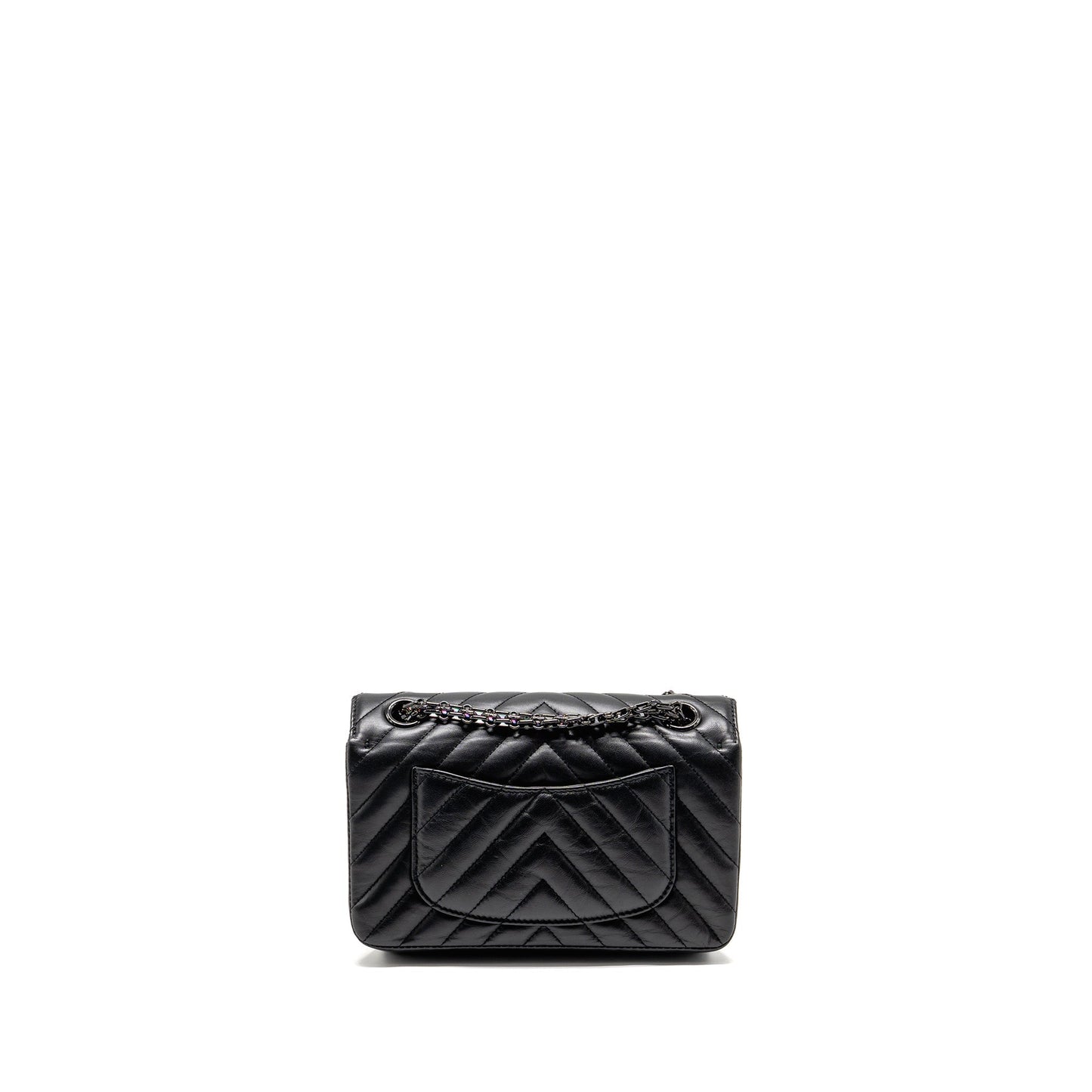 Chanel 2.55 Reissue Flap Chevron Aged Calfskin Black Shoulder Bag