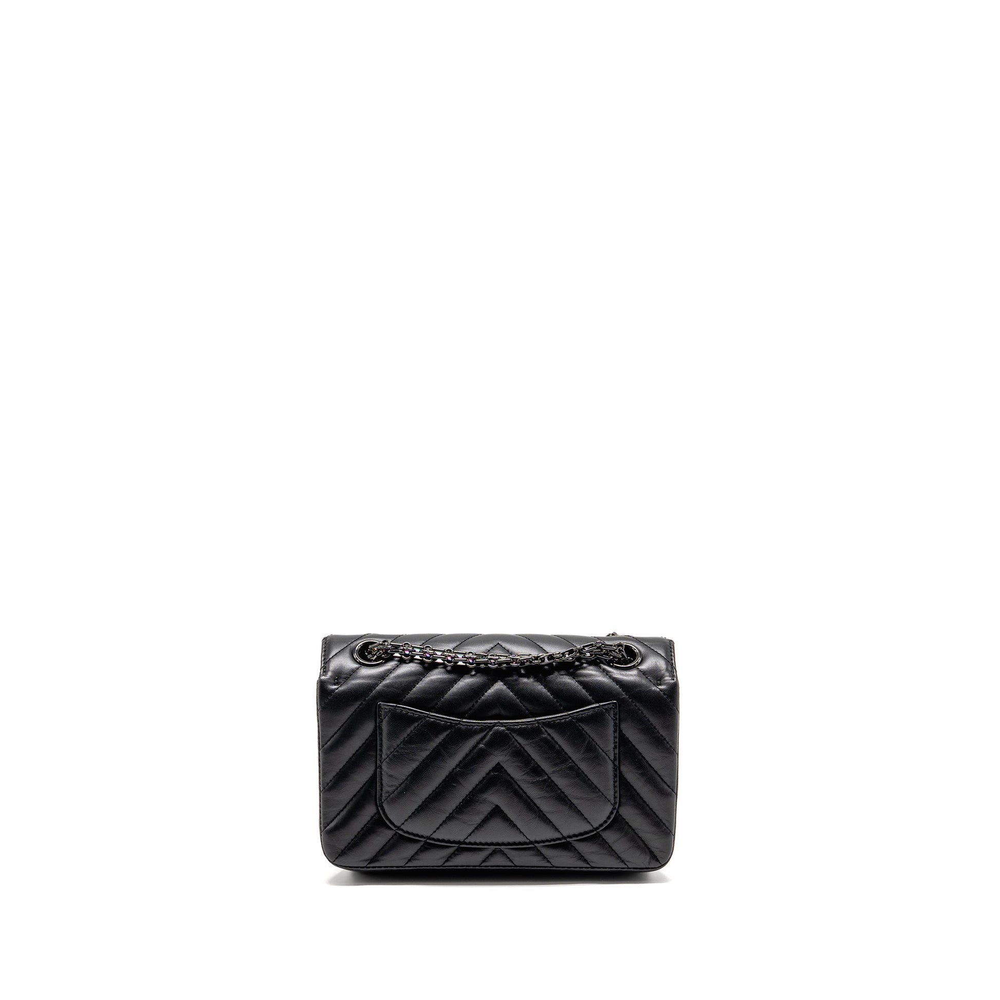 Chanel 2.55 Reissue Flap Chevron Aged Calfskin Black Shoulder Bag