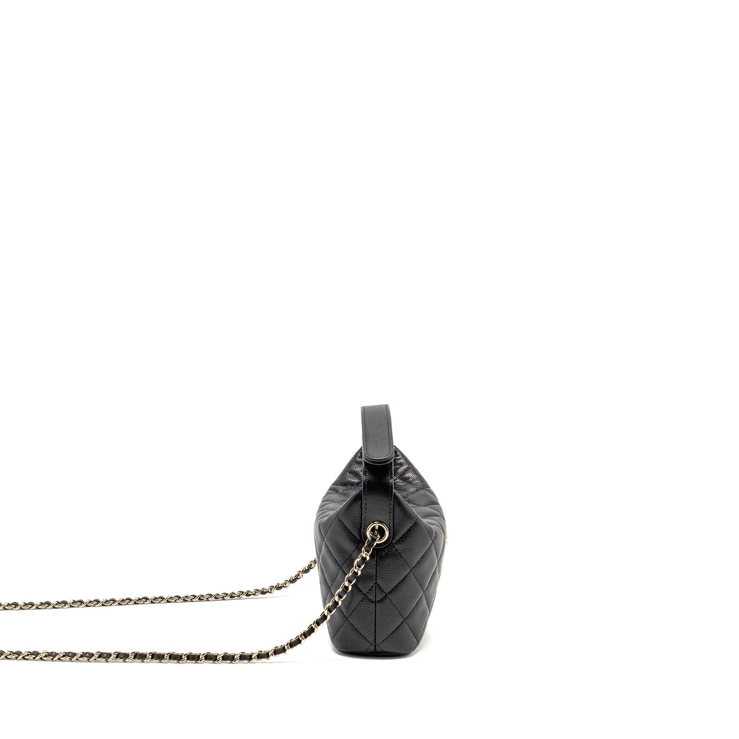 Chanel 25c detail cc logo quilted hobo Black Shoulder Bag