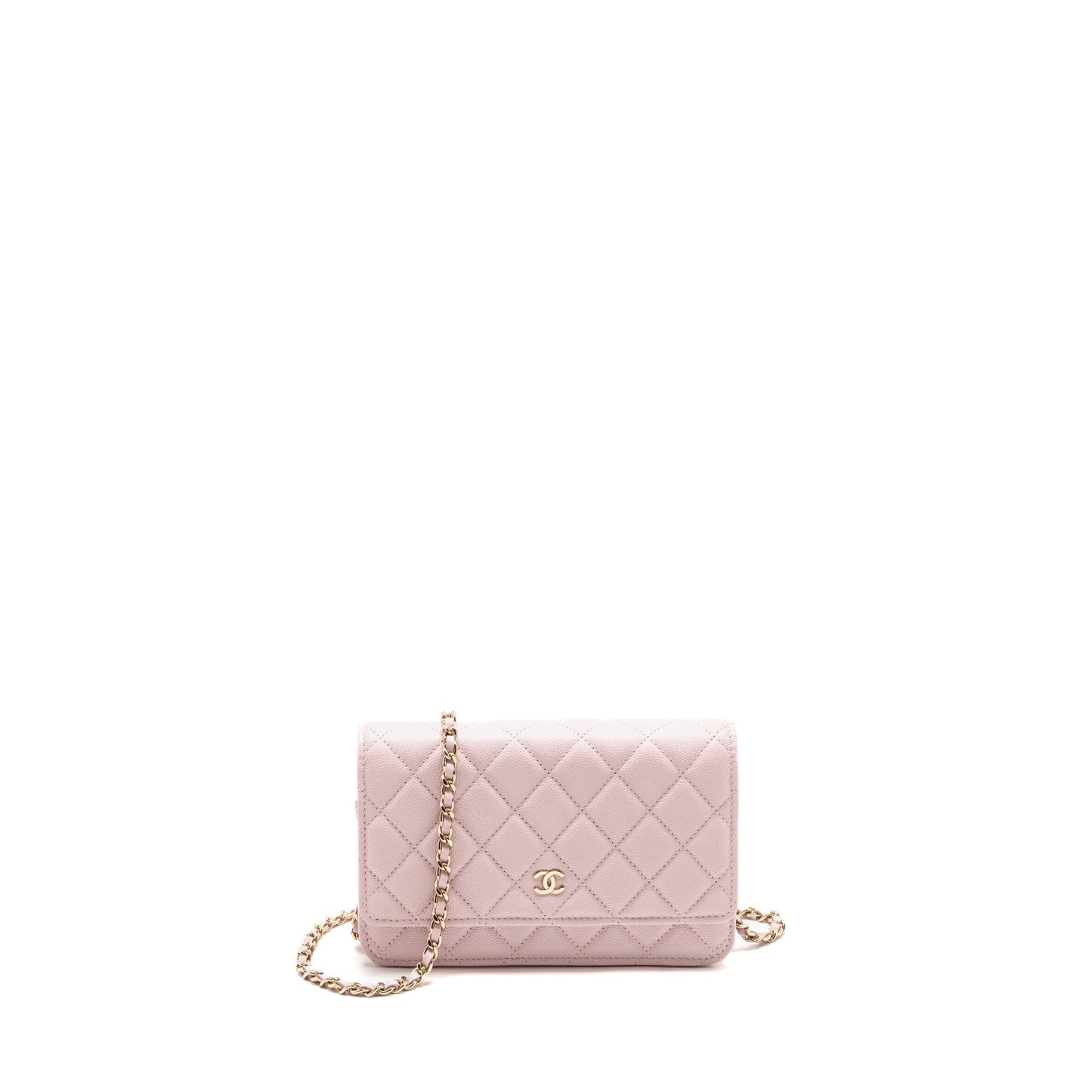 Chanel Classic on Caviar LGHW Pink Wallet Case