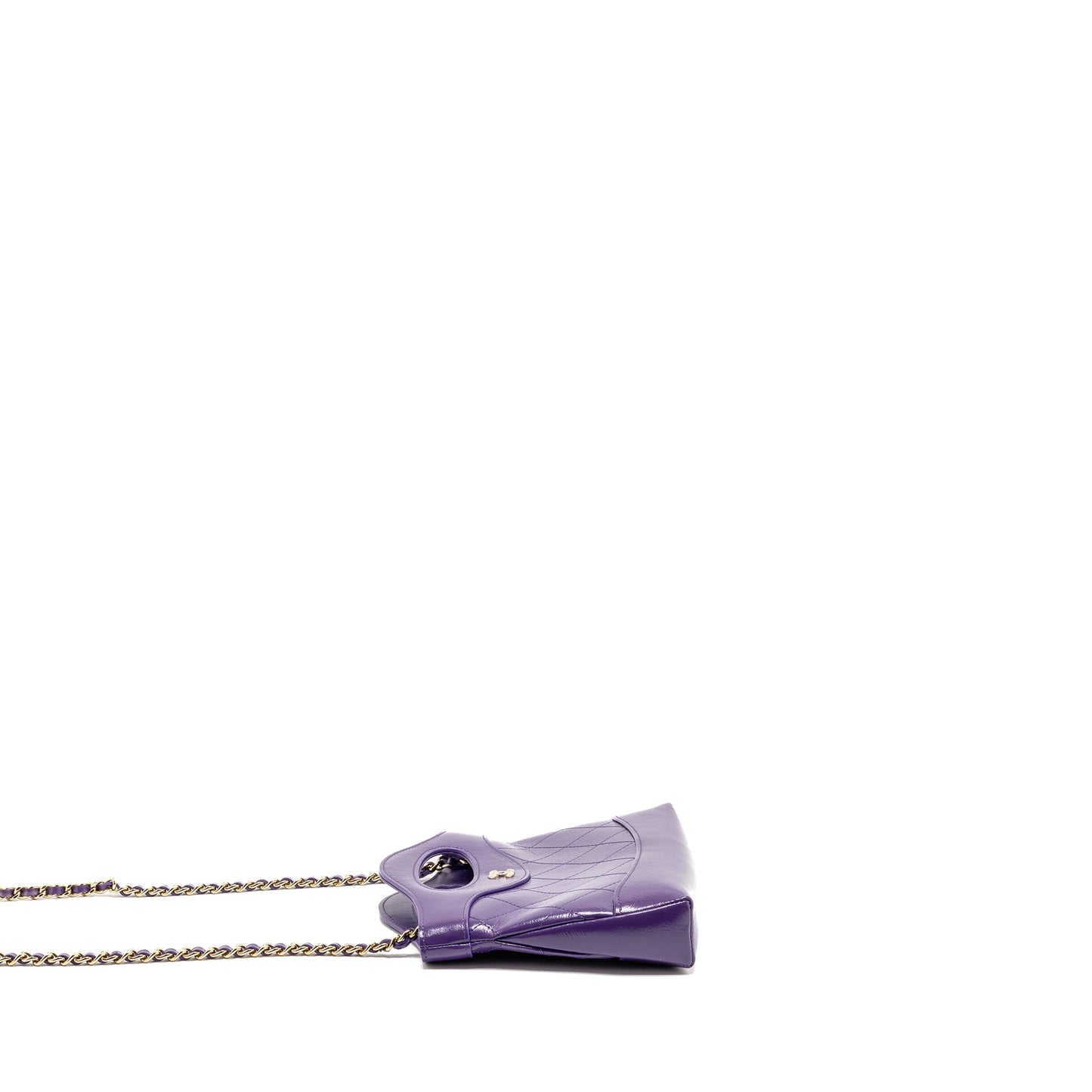 Chanel 31 Shiny Calfskin Purple LGHW Microchip Clutch Bag