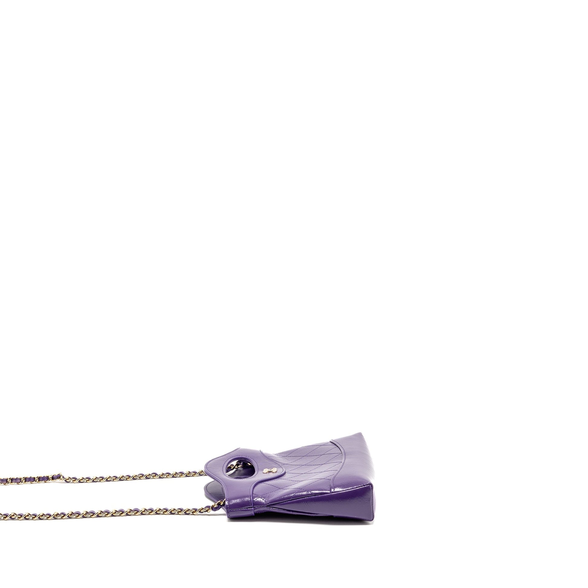 Chanel 31 Shiny Calfskin Purple LGHW Microchip Clutch Bag