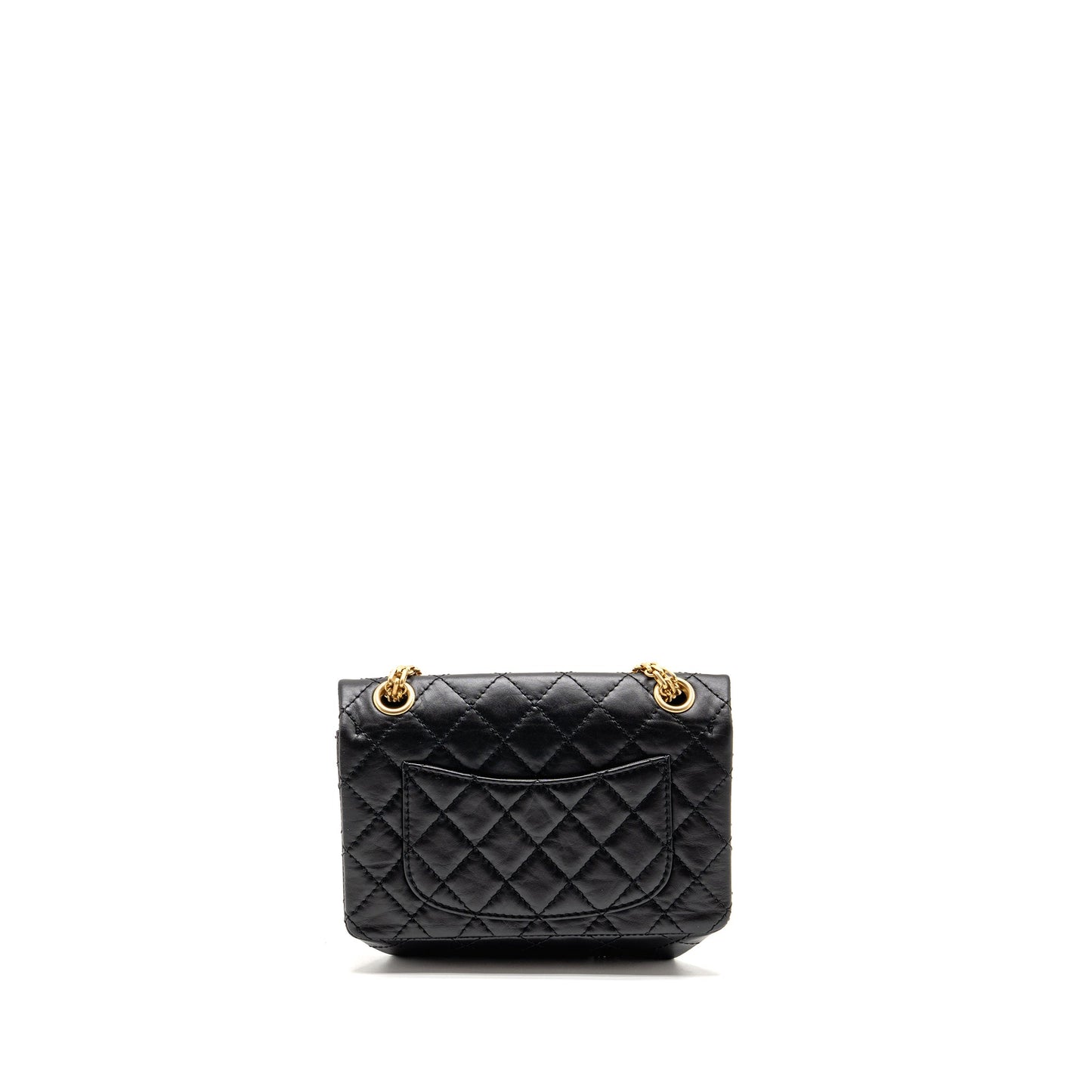 Chanel 2.55 Reissue Aged Calfskin GHW Microchip Black Mini Bag Black 1