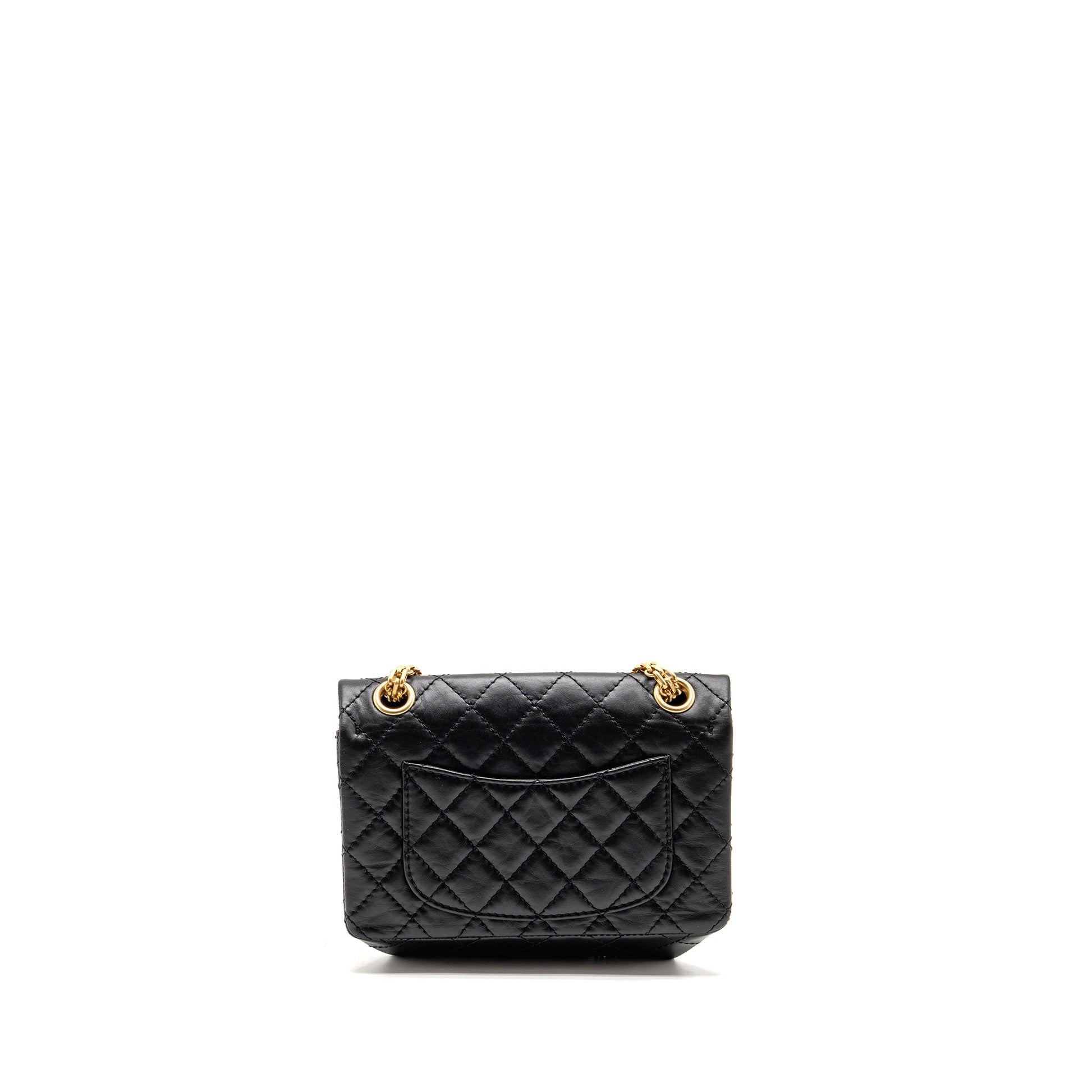 Chanel 2.55 Reissue Aged Calfskin GHW Microchip Black Mini Bag Black 1