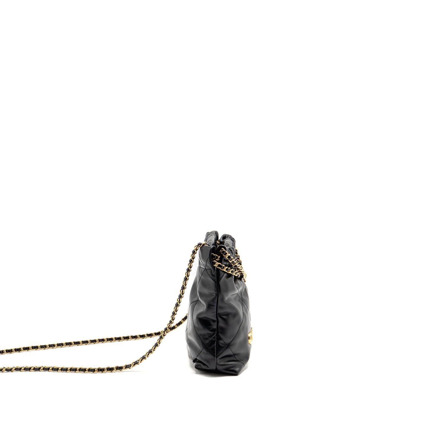 Chanel 22 Calfskin GHW microchip Black Mini Bag Ghw Microchip