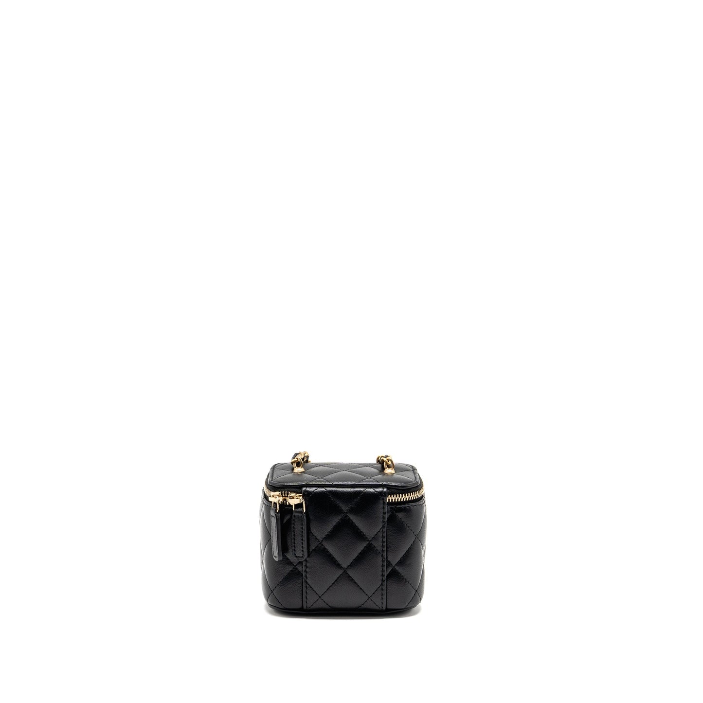 Chanel Pearl Crush Vanity Lambskin GHW Microchip Black Mini Bag Microchip 2